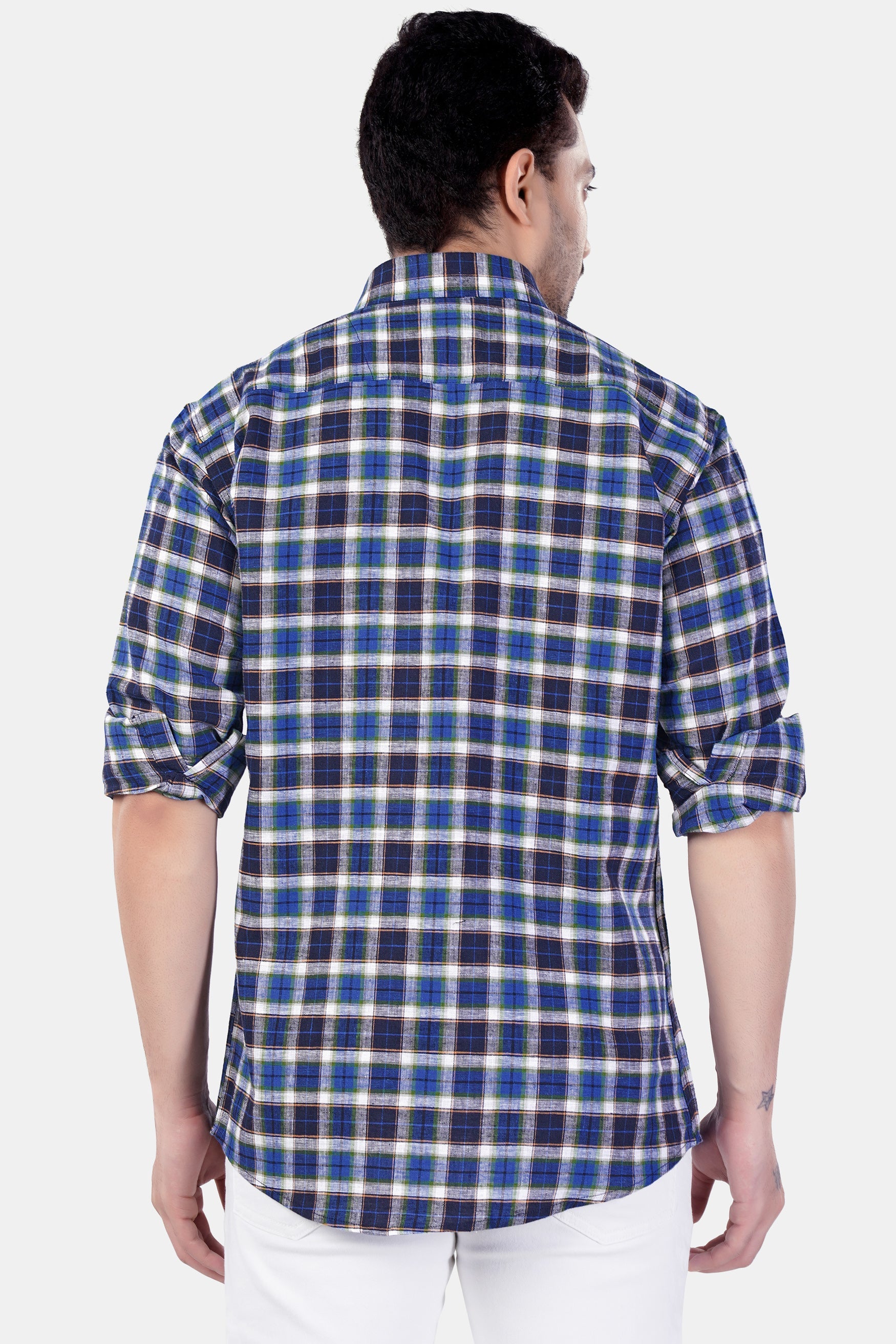 7swords-Haiti Blue with Azure Blue and White Plaid Premium Cotton Shirt 7S-123-38, 7S-123-H-38, 7S-123-39, 7S-123-H-39, 7S-123-40, 7S-123-H-40, 7S-123-42, 7S-123-H-42, 7S-123-44, 7S-123-H-44, 7S-123-46, 7S-123-H-46, 7S-123-48, 7S-123-H-48, 7S-123-50, 7S-123-H-50, 7S-123-52, 7S-123-H-52