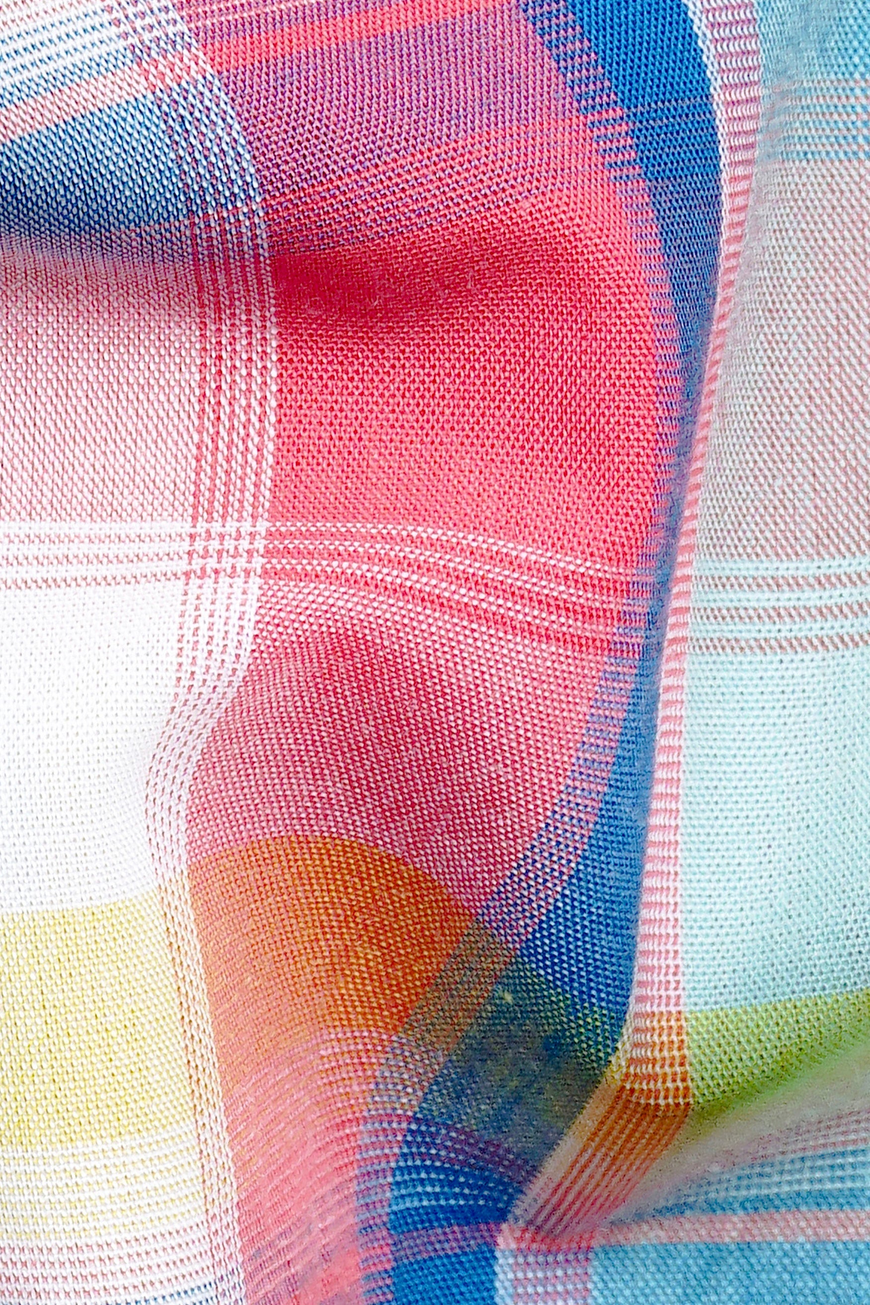7swords-Mandy Pink with Sienna Orange and Glacier Blue Plaid Premium Cotton Shirt 7S-125-38, 7S-125-H-38, 7S-125-39, 7S-125-H-39, 7S-125-40, 7S-125-H-40, 7S-125-42, 7S-125-H-42, 7S-125-44, 7S-125-H-44, 7S-125-46, 7S-125-H-46, 7S-125-48, 7S-125-H-48, 7S-125-50, 7S-125-H-50, 7S-125-52, 7S-125-H-52