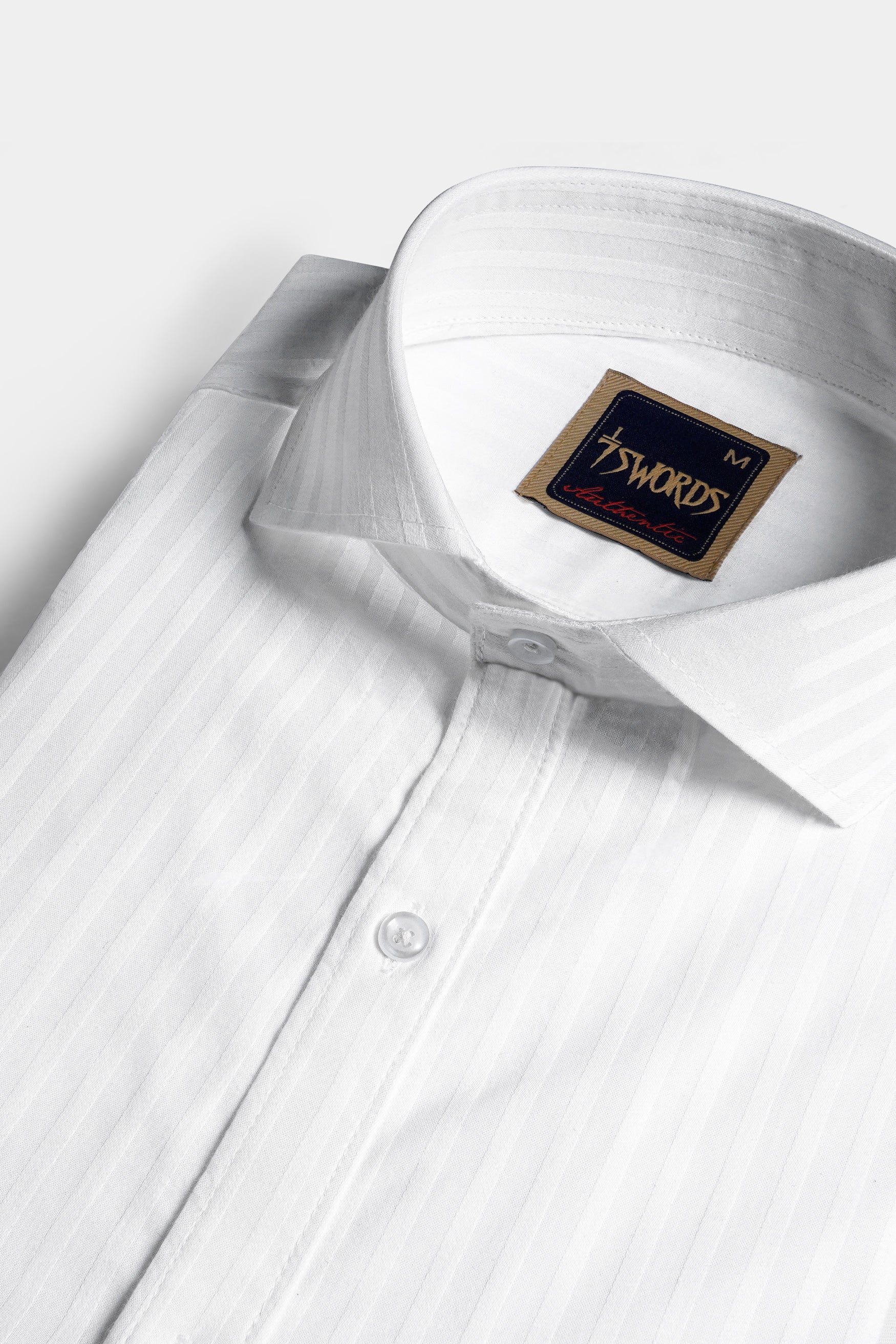 7swords-Bright White Striped Premium Cotton Shirt 7S-130-CA-38, 7S-130-CA-H-38, 7S-130-CA-39, 7S-130-CA-H-39, 7S-130-CA-40, 7S-130-CA-H-40, 7S-130-CA-42, 7S-130-CA-H-42, 7S-130-CA-44, 7S-130-CA-H-44, 7S-130-CA-46, 7S-130-CA-H-46, 7S-130-CA-48, 7S-130-CA-H-48, 7S-130-CA-50, 7S-130-CA-H-50, 7S-130-CA-52, 7S-130-CA-H-52