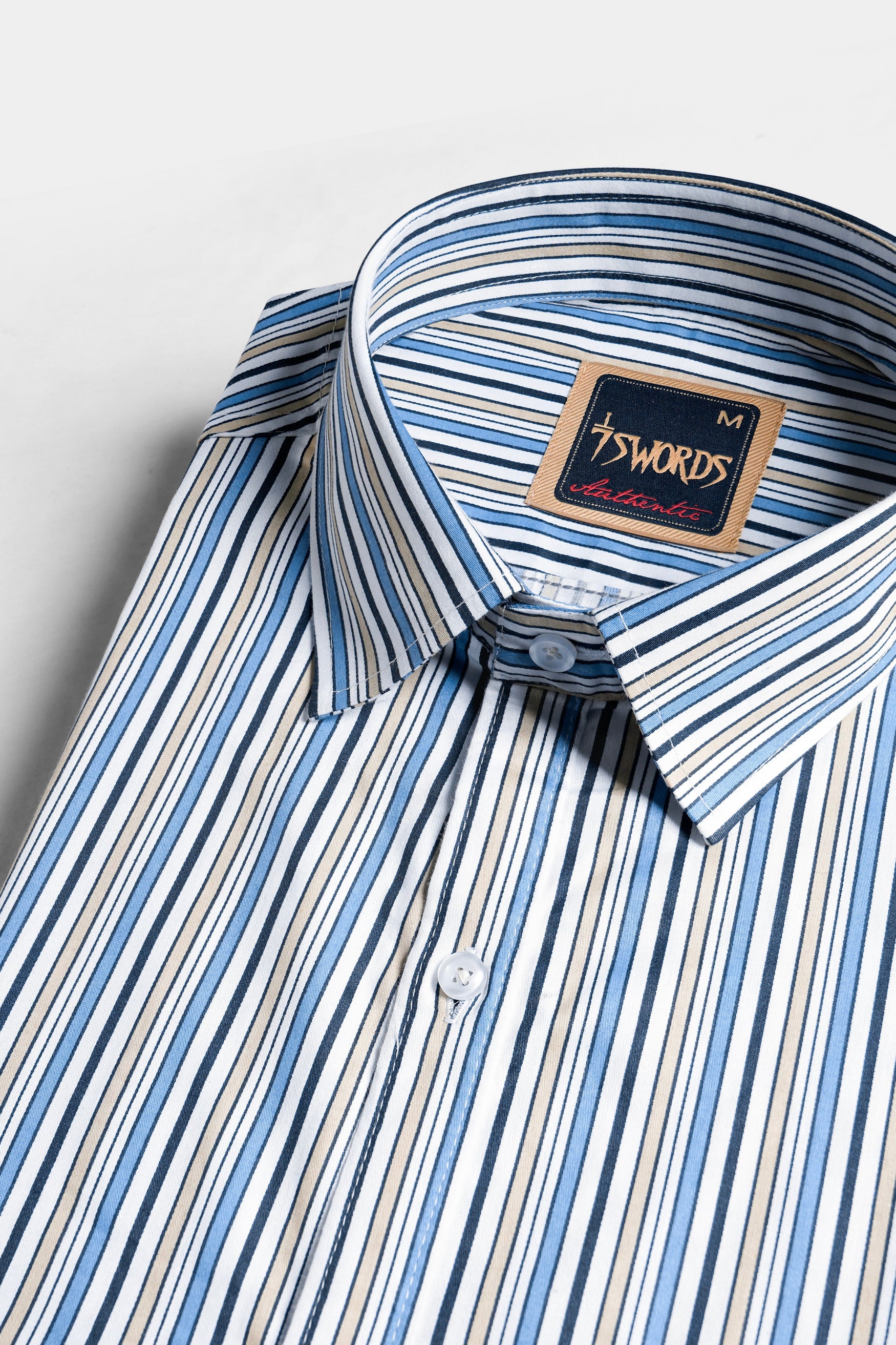 7swords-Bright White and Astral Blue Multicolor Striped Premium Cotton Shirt 7S-135-38, 7S-135-H-38, 7S-135-39, 7S-135-H-39, 7S-135-40, 7S-135-H-40, 7S-135-42, 7S-135-H-42, 7S-135-44, 7S-135-H-44, 7S-135-46, 7S-135-H-46, 7S-135-48, 7S-135-H-48, 7S-135-50, 7S-135-H-50, 7S-135-52, 7S-135-H-52