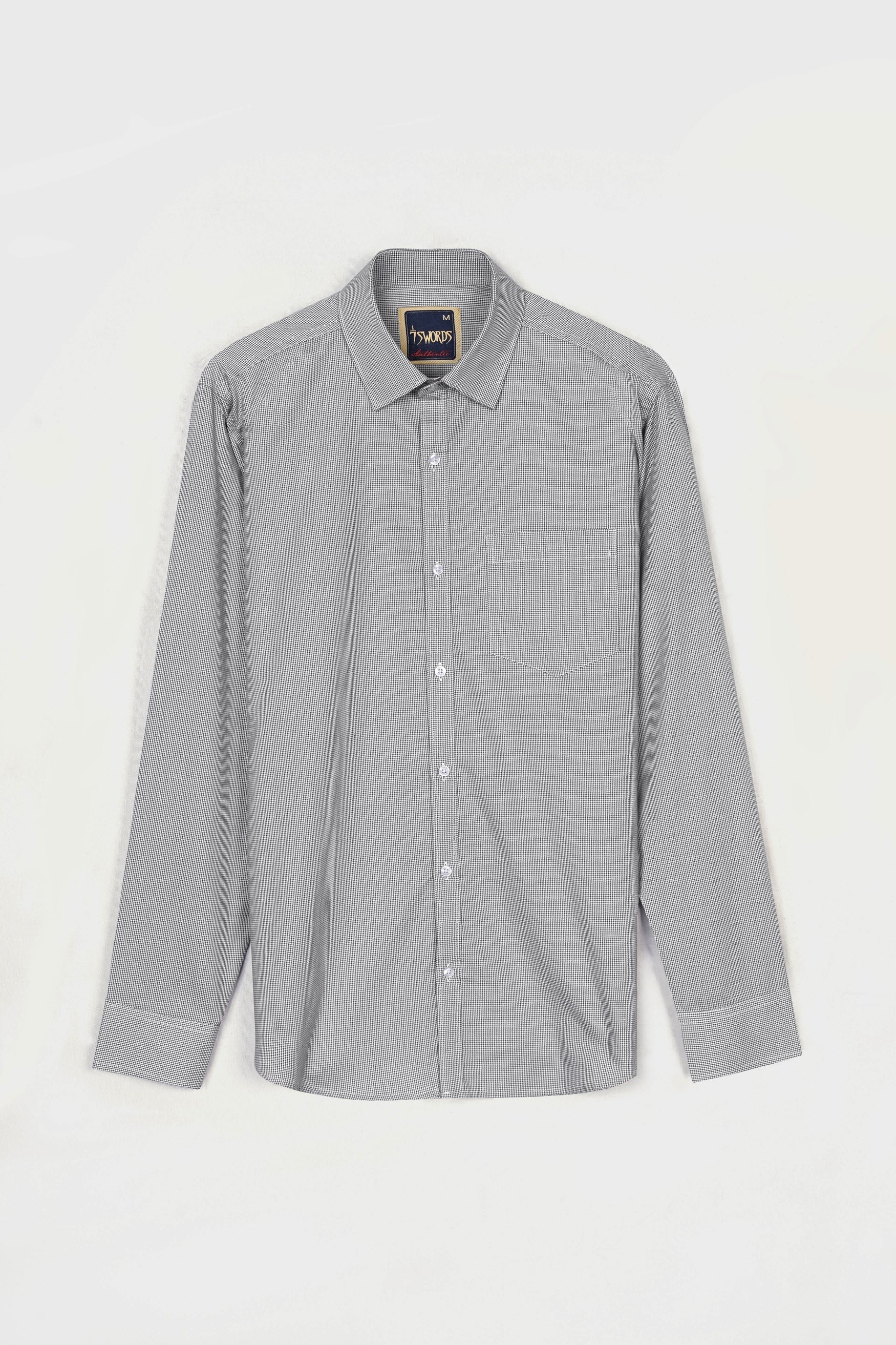 7swords-Gunsmoke Gray Houndstooth Premium Cotton Shirt 7S-141-38, 7S-141-39, 7S-141-40, 7S-141-42