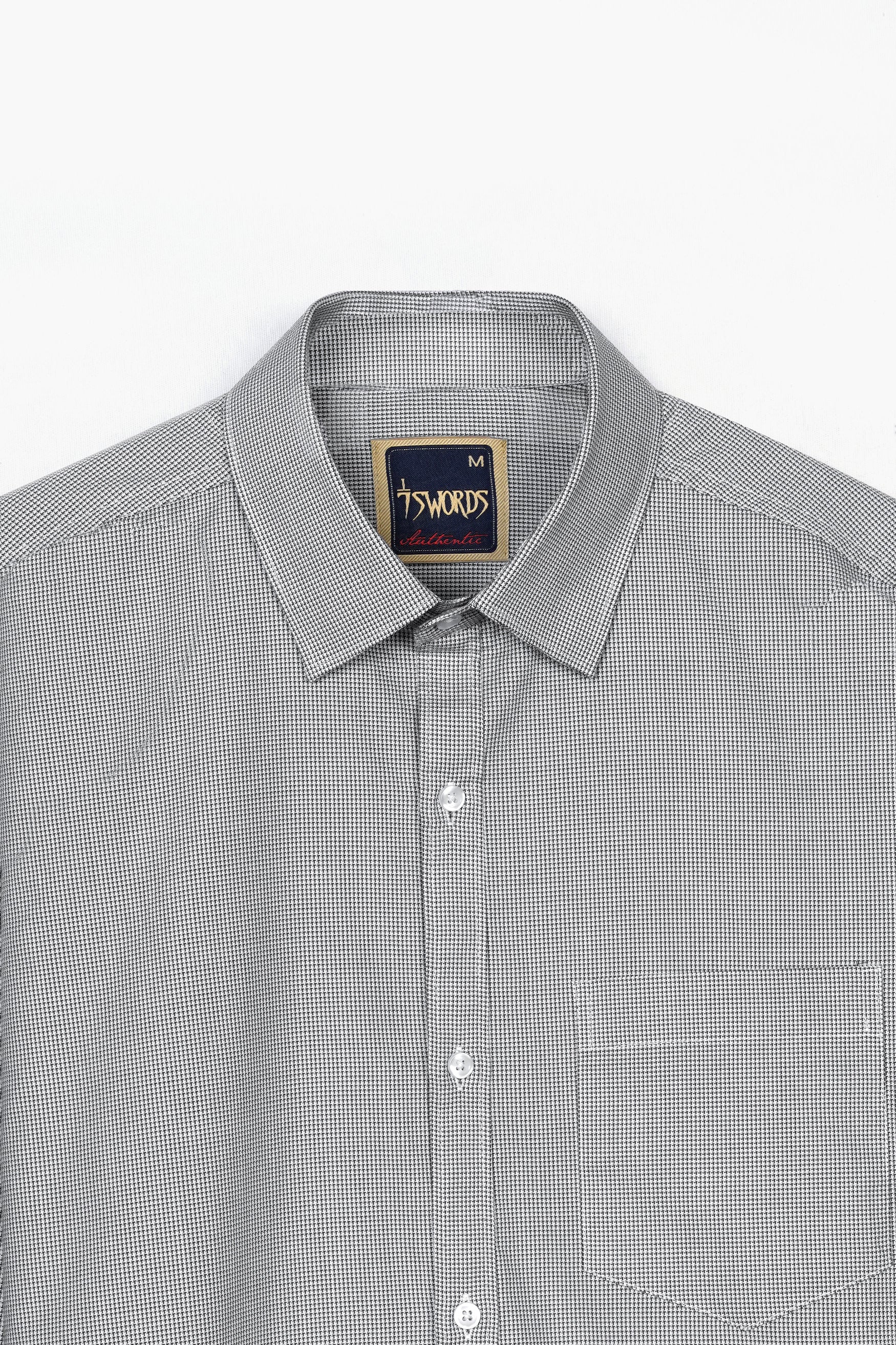 7swords-Gunsmoke Gray Houndstooth Premium Cotton Shirt 7S-141-38, 7S-141-39, 7S-141-40, 7S-141-42