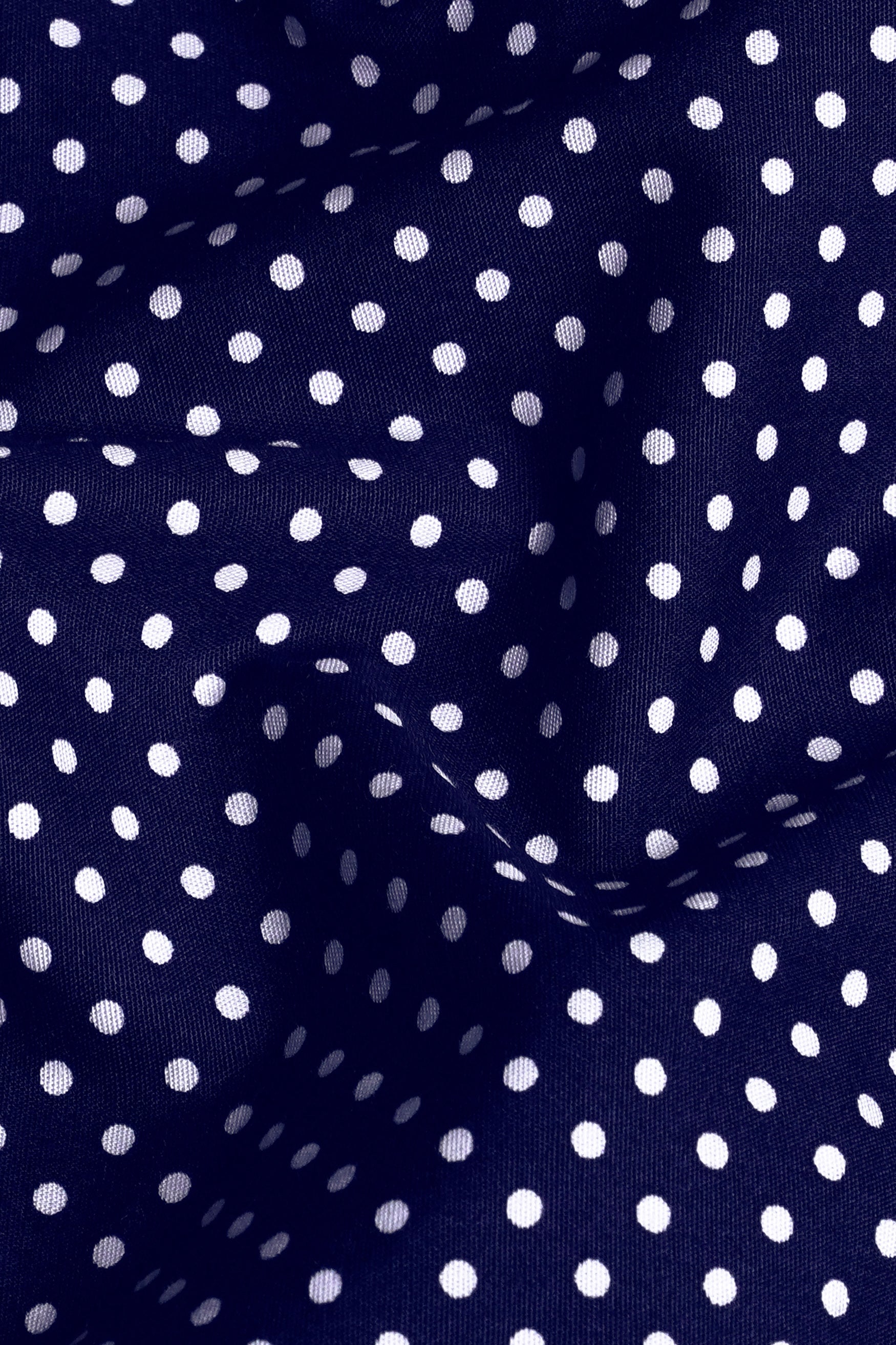 7swords-Broncos Blue and White Polka Dotted Premium Cotton Shirt 7S-146-BLK-38, 7S-146-BLK-39, 7S-146-BLK-40, 7S-146-BLK-42