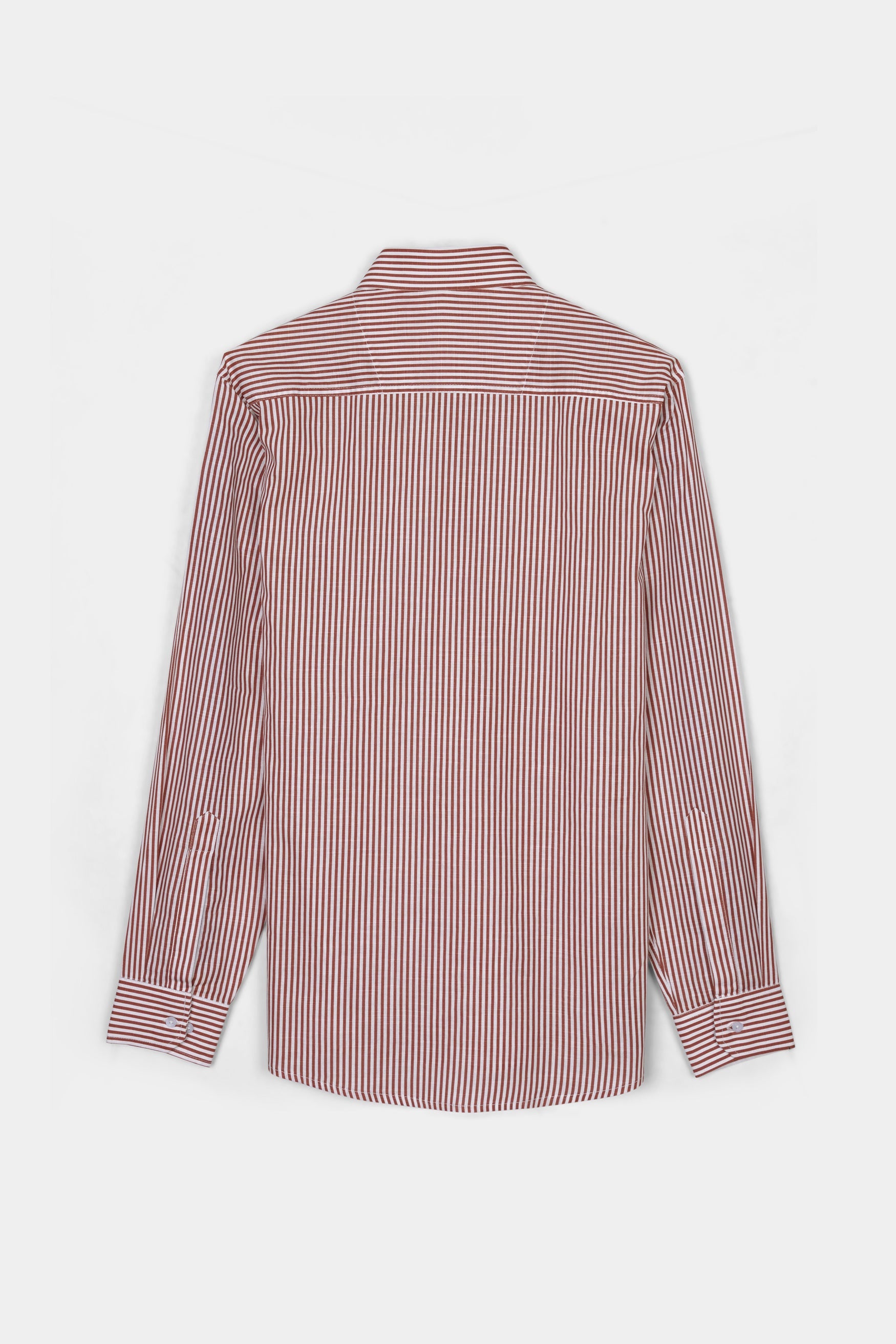 7swords-Blush Brown and Bright White Striped Premium Cotton Shirt 7S-150-38, 7S-150-39, 7S-150-40, 7S-150-42