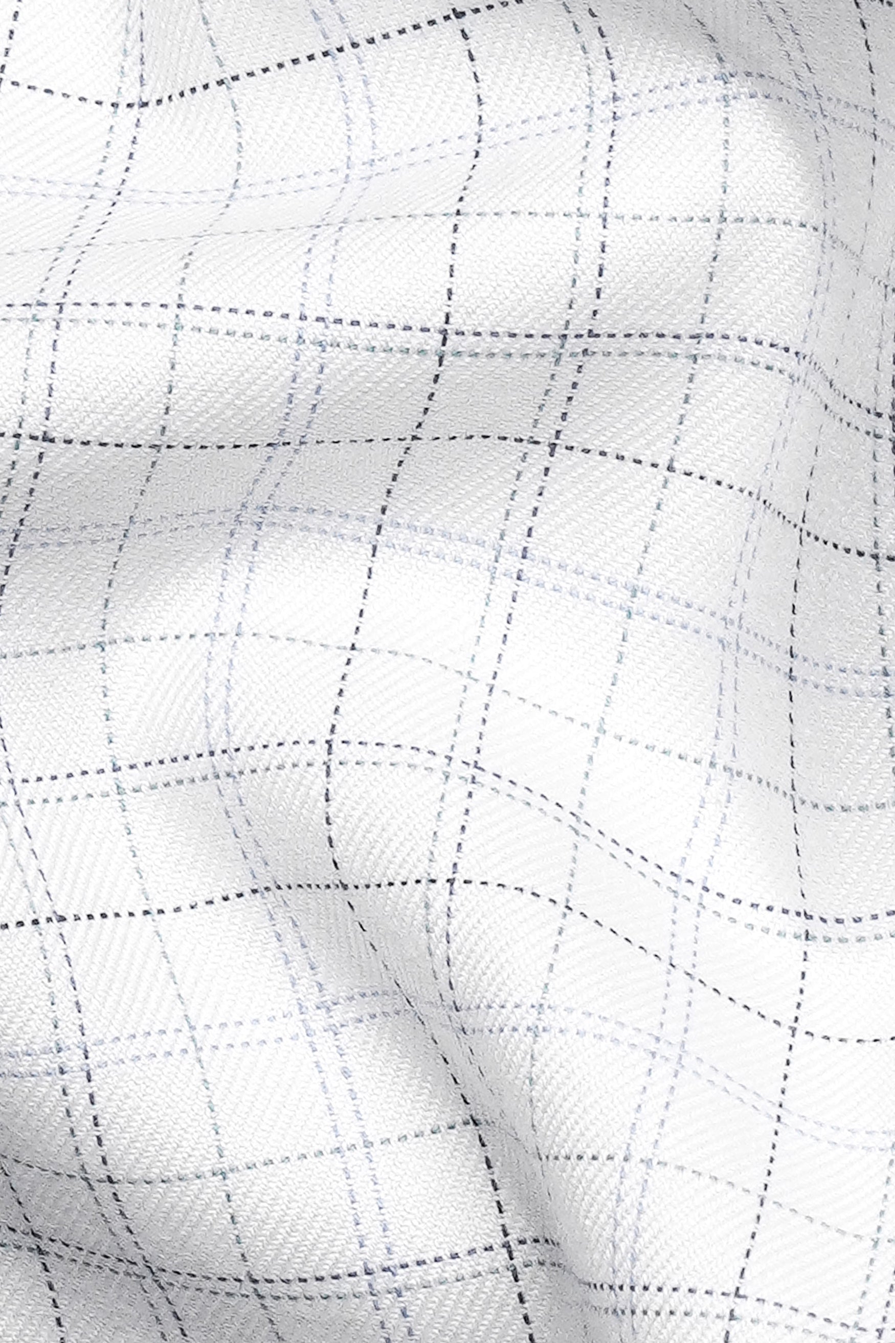 7swords-Bright White and Hit Gray Checkered Premium Cotton Shirt 7S-160-CA-38, 7S-160-CA-39, 7S-160-CA-40, 7S-160-CA-42