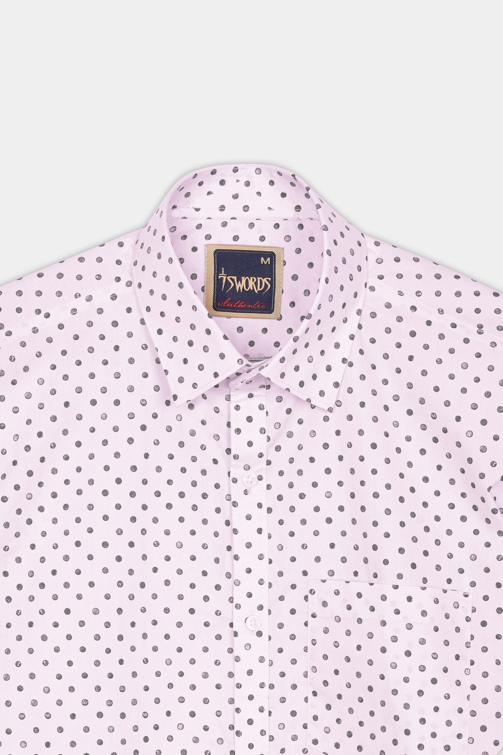 7swords-Cameo Lavender and Martini Gray Polka Dotted Premium Cotton Shirt 7S-167-38, 7S-167-39, 7S-167-40, 7S-167-42