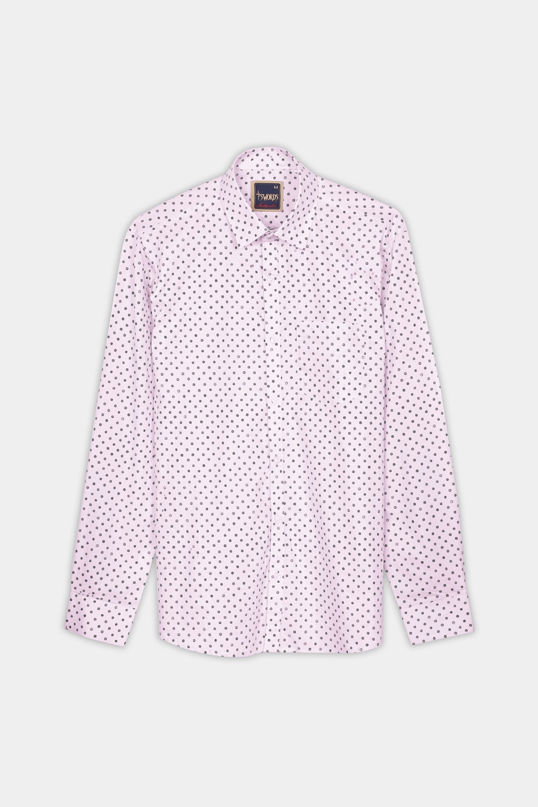 7swords-Cameo Lavender and Martini Gray Polka Dotted Premium Cotton Shirt 7S-167-38, 7S-167-39, 7S-167-40, 7S-167-42