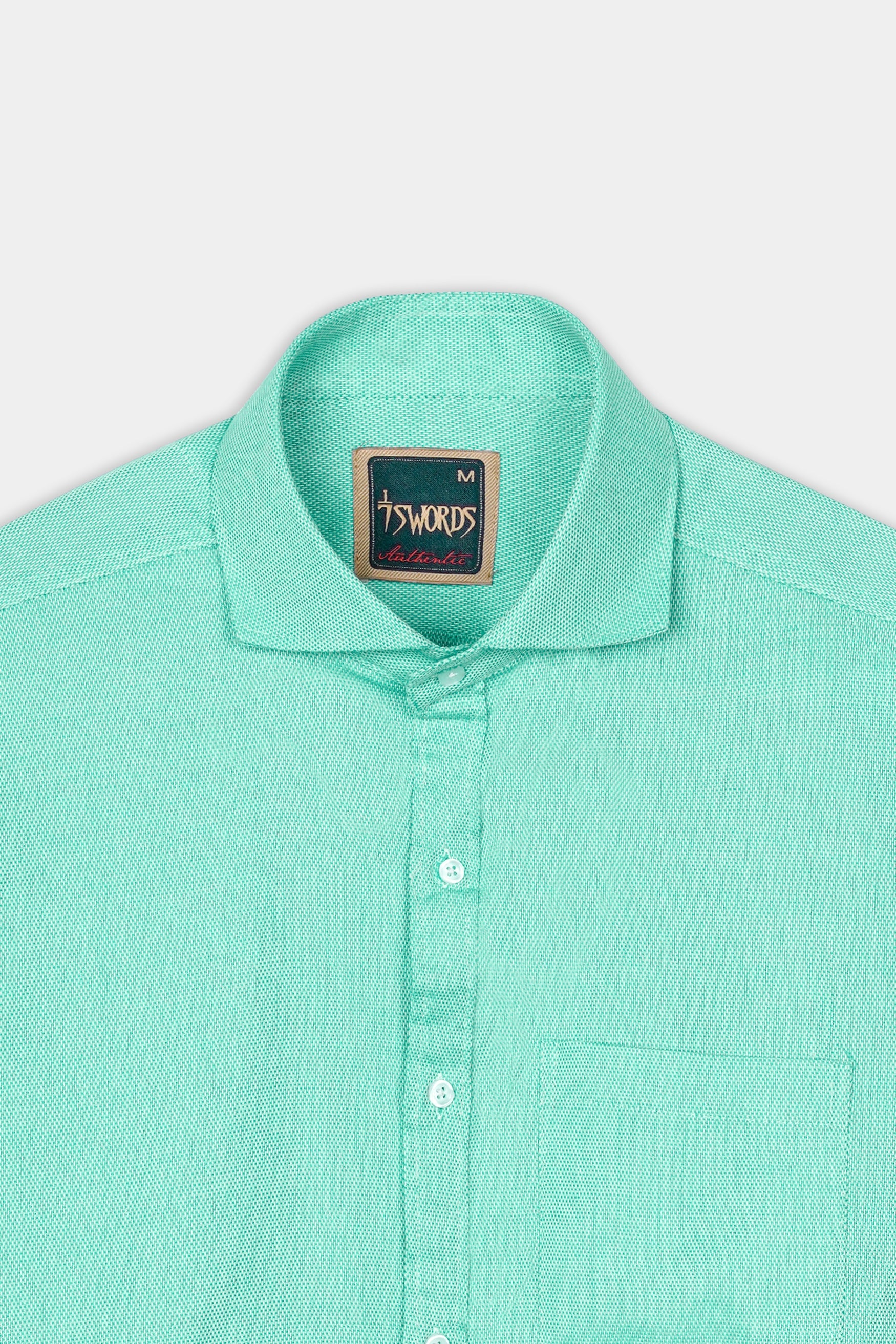 7swords-Tiffany Green textured Premium Cotton Shirt 7S-175-CA-38, 7S-175-CA-39, 7S-175-CA-40, 7S-175-CA-42