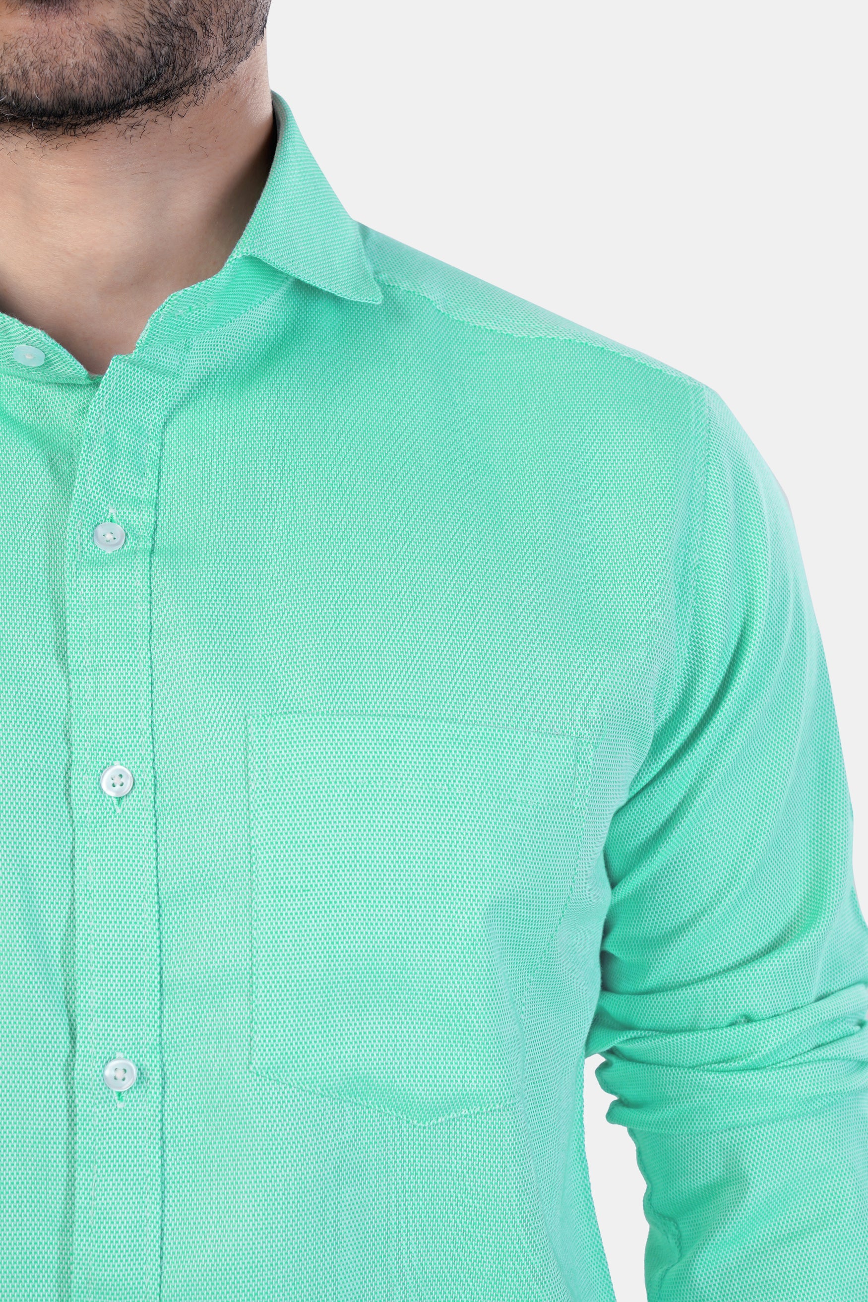 7swords-Tiffany Green textured Premium Cotton Shirt 7S-175-CA-38, 7S-175-CA-39, 7S-175-CA-40, 7S-175-CA-42