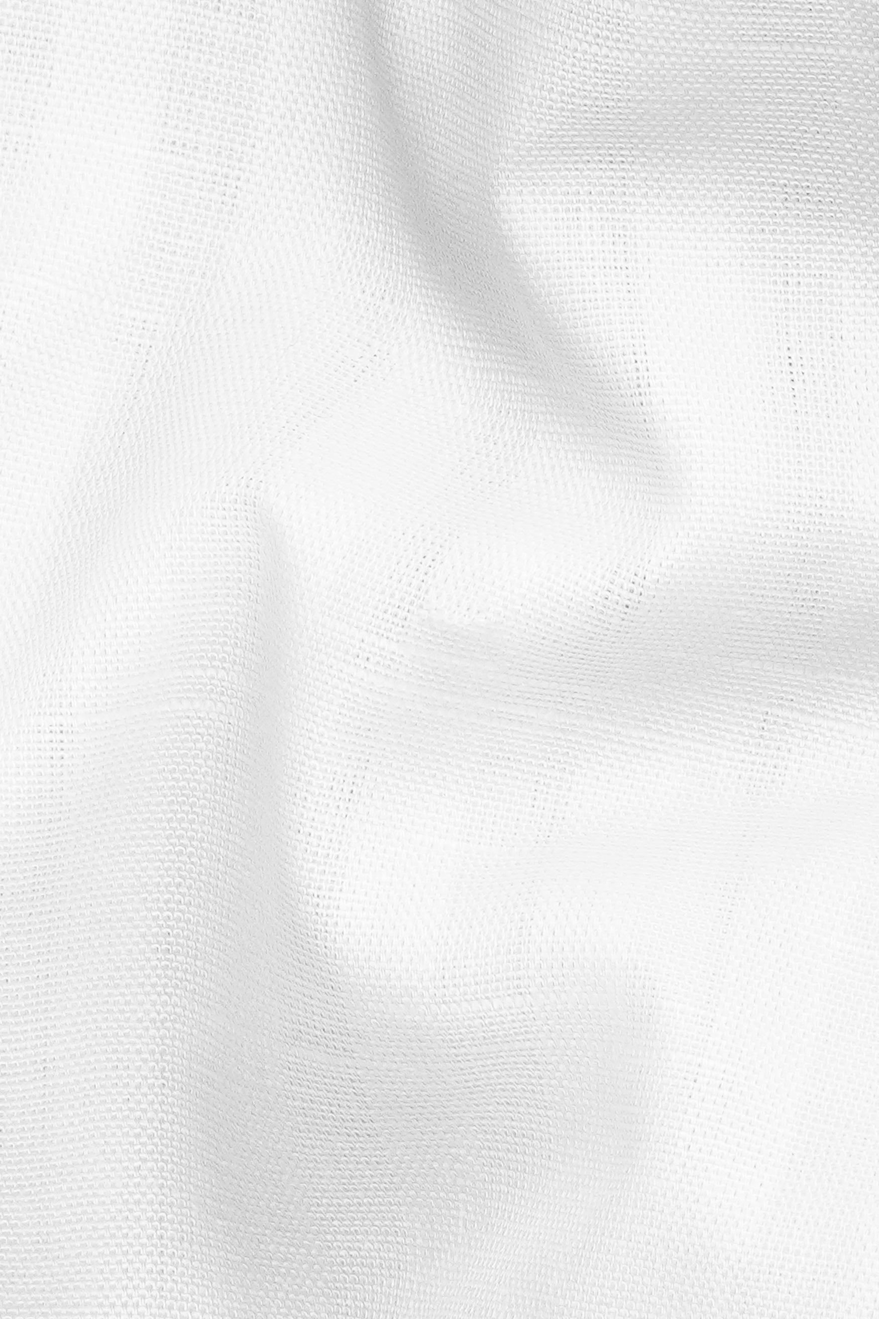 7swords-Bright White Striped Premium Cotton Mandarin Shirt 7S-177-M-38, 7S-177-M-39, 7S-177-M-40, 7S-177-M-42