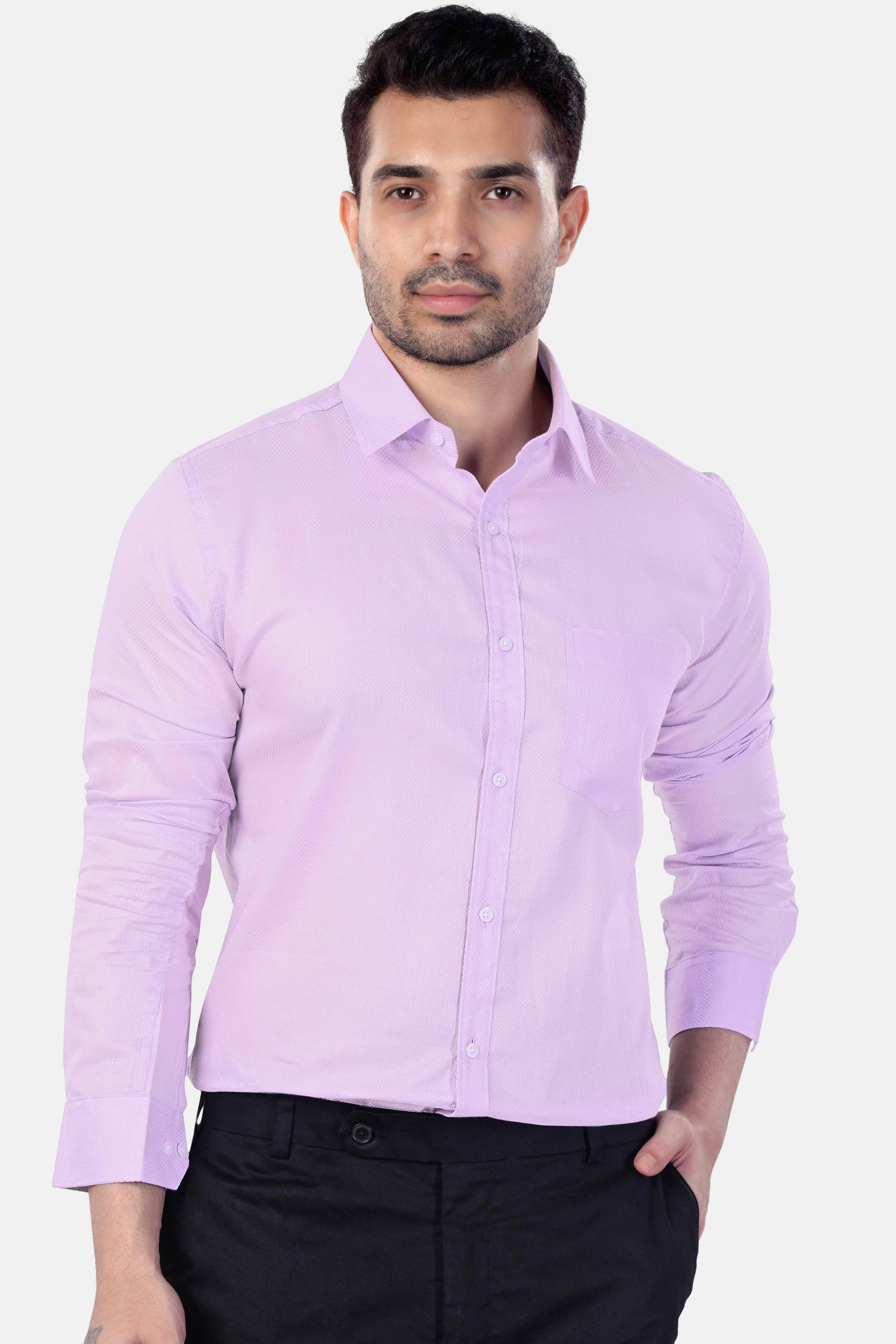 7swords-Twilight Lavender Premium Cotton Shirt 7S-178-38, 7S-178-39, 7S-178-40, 7S-178-42