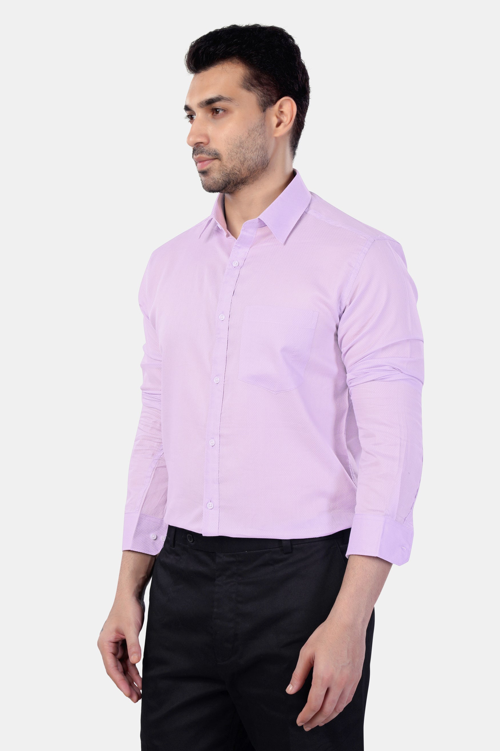 7swords-Twilight Lavender Premium Cotton Shirt 7S-178-38, 7S-178-39, 7S-178-40, 7S-178-42