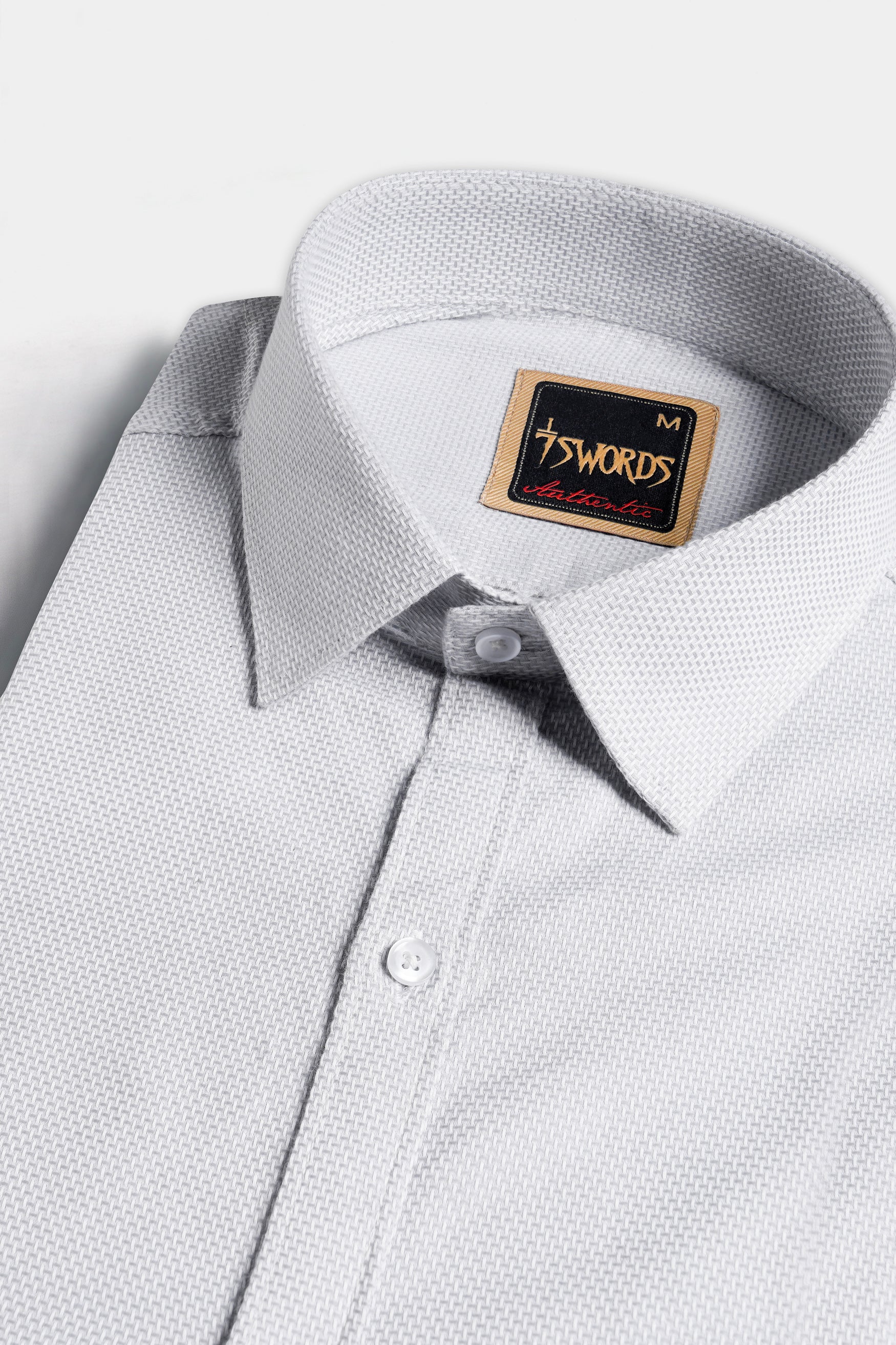 7swords-Platinum Gray Premium Cotton Shirt 7S-182-38, 7S-182-39, 7S-182-40, 7S-182-42