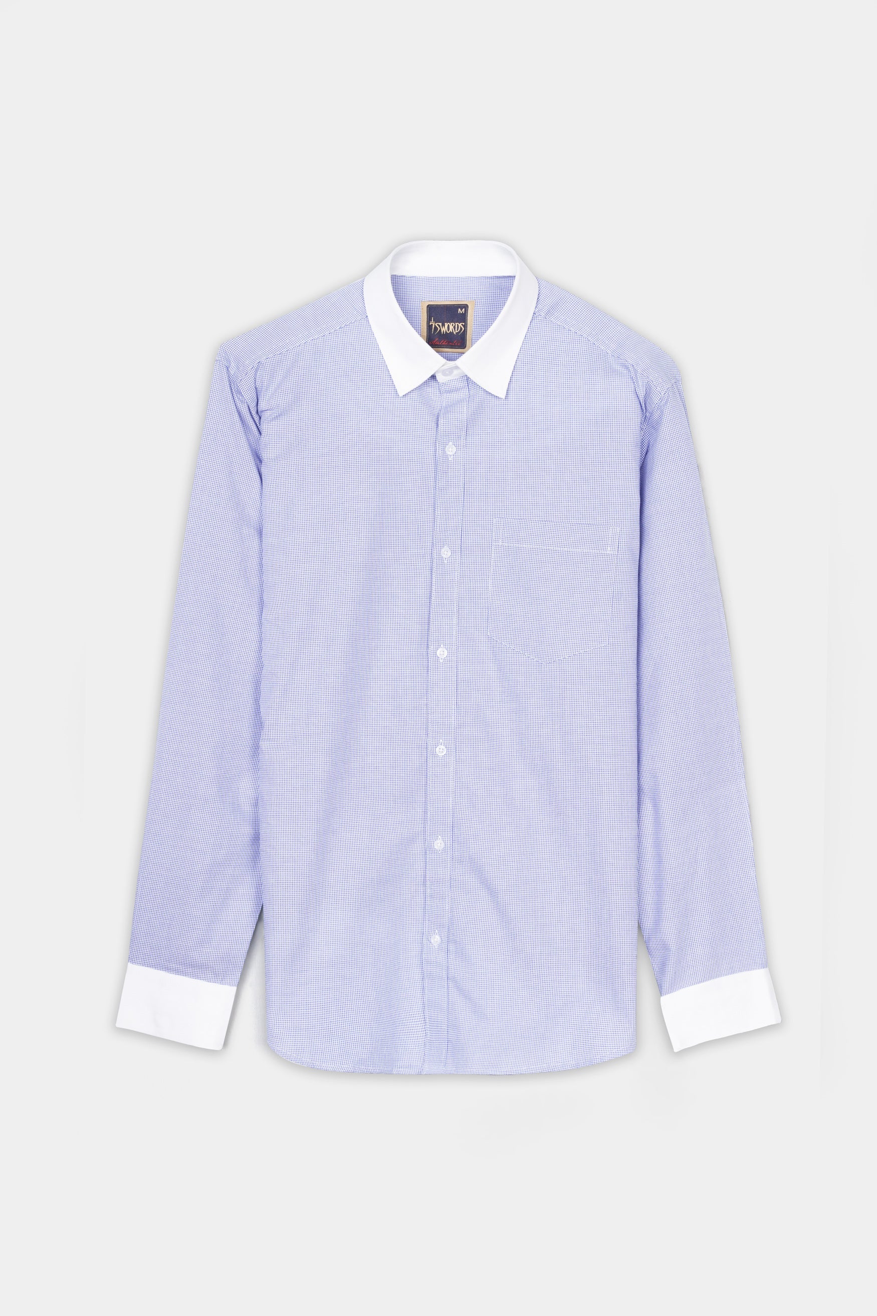 7swords-Amethyst Purple with White Collar and Cuffs Premium Cotton Shirt 7S-184-WCC-38, 7S-184-WCC-39, 7S-184-WCC-40, 7S-184-WCC-42