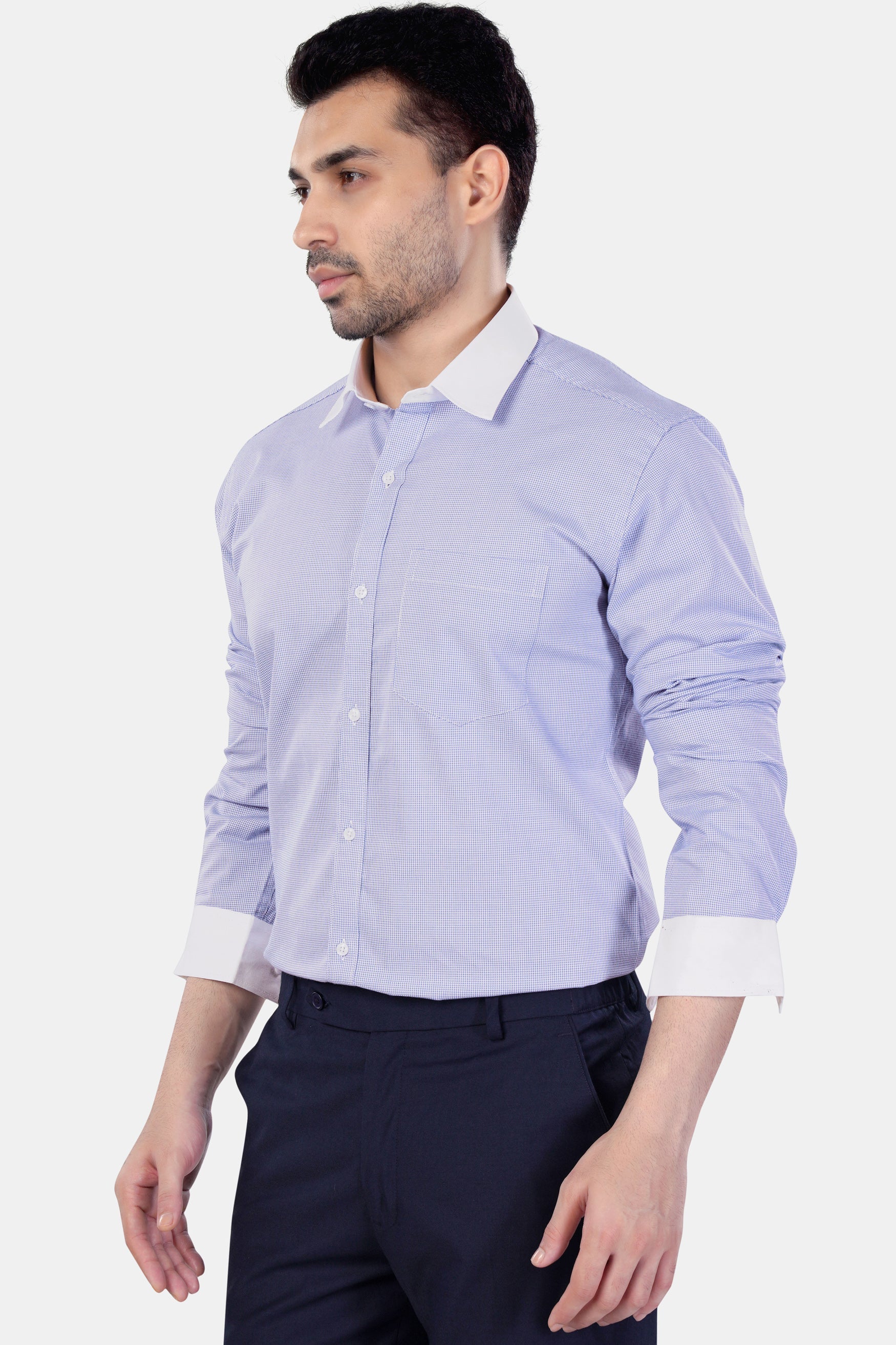 7swords-Amethyst Purple with White Collar and Cuffs Premium Cotton Shirt 7S-184-WCC-38, 7S-184-WCC-39, 7S-184-WCC-40, 7S-184-WCC-42