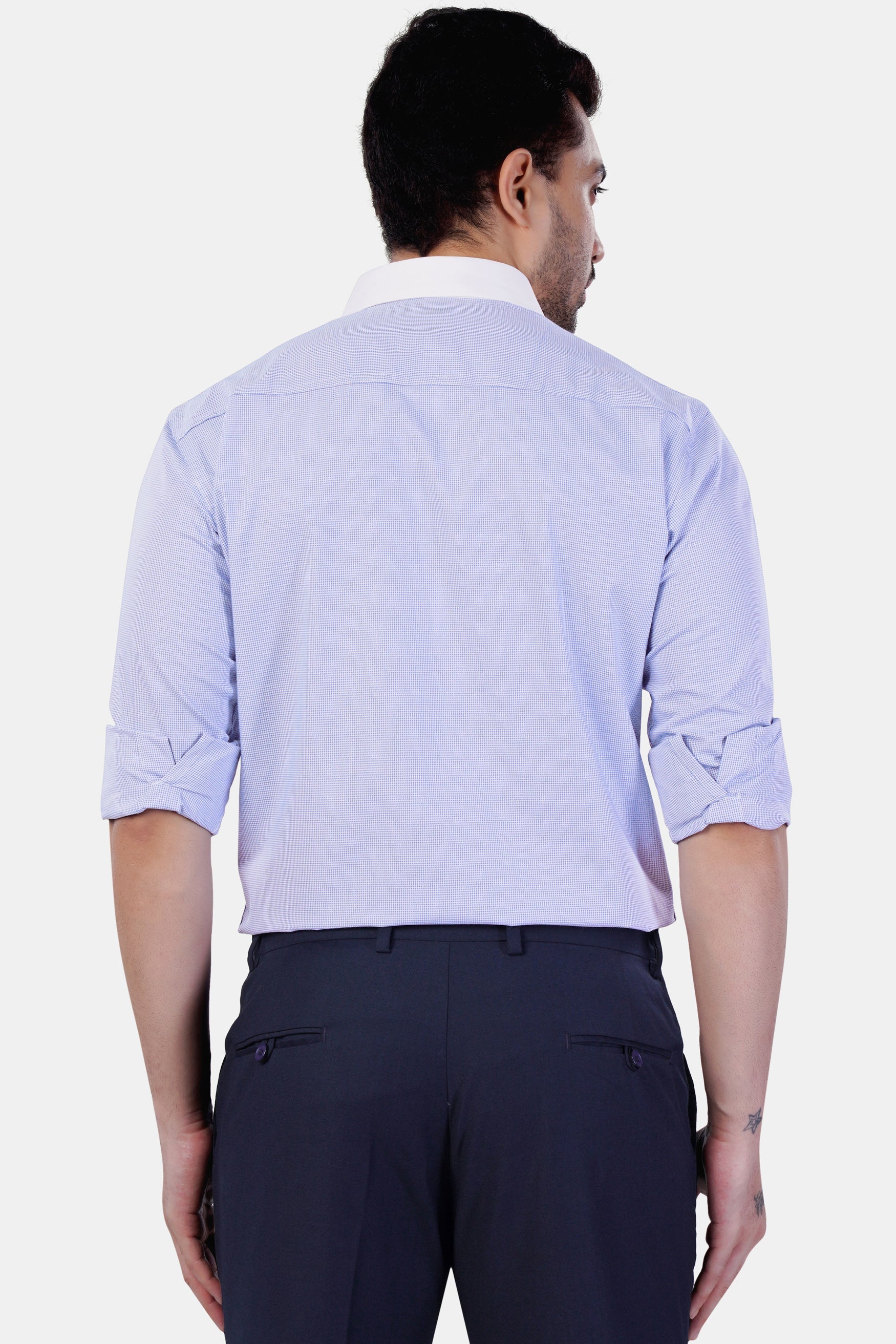 7swords-Amethyst Purple with White Collar and Cuffs Premium Cotton Shirt 7S-184-WCC-38, 7S-184-WCC-39, 7S-184-WCC-40, 7S-184-WCC-42