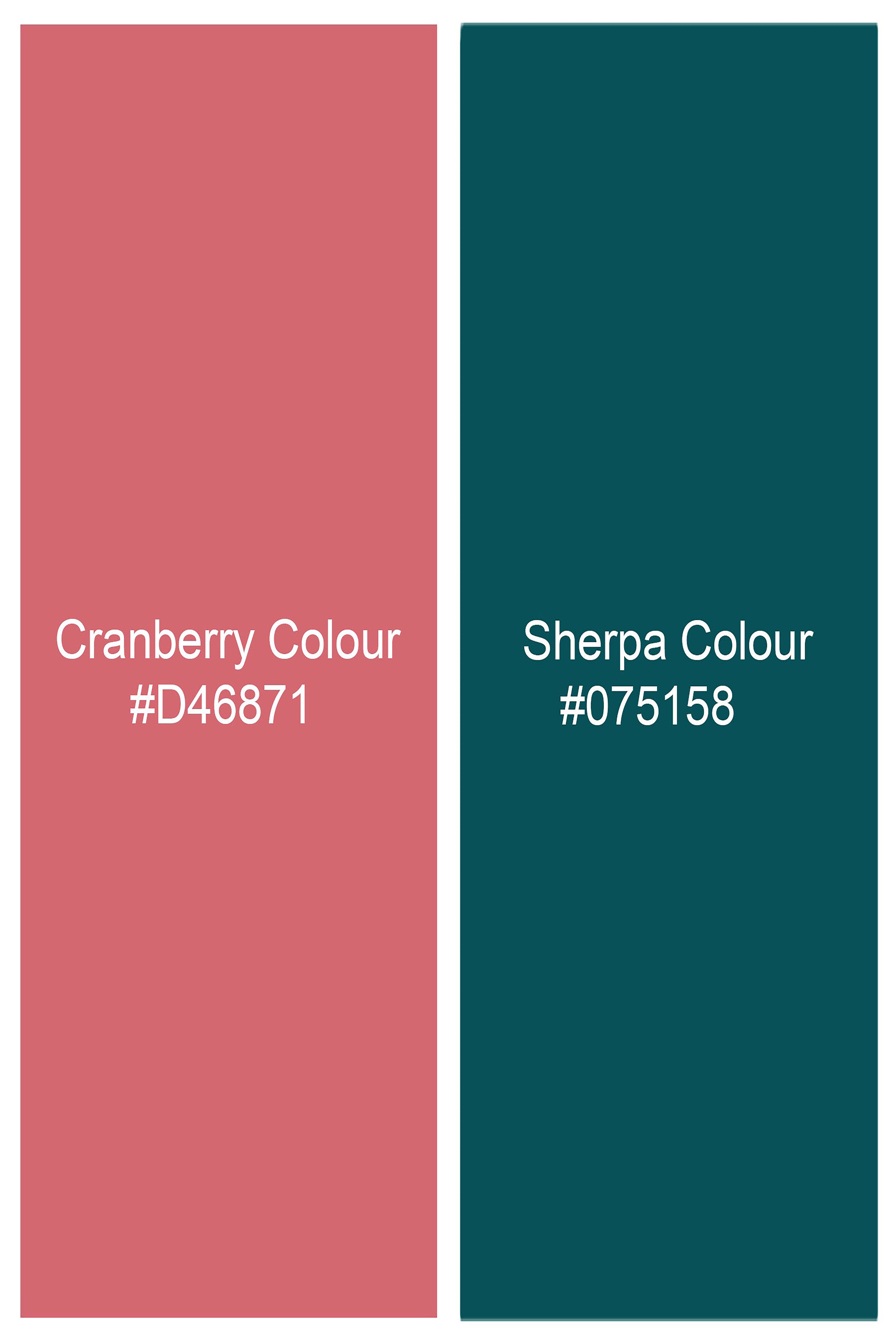 Cranberry Pink with Sherpa Green Funky Printed Royal Oxford Designer Shirt