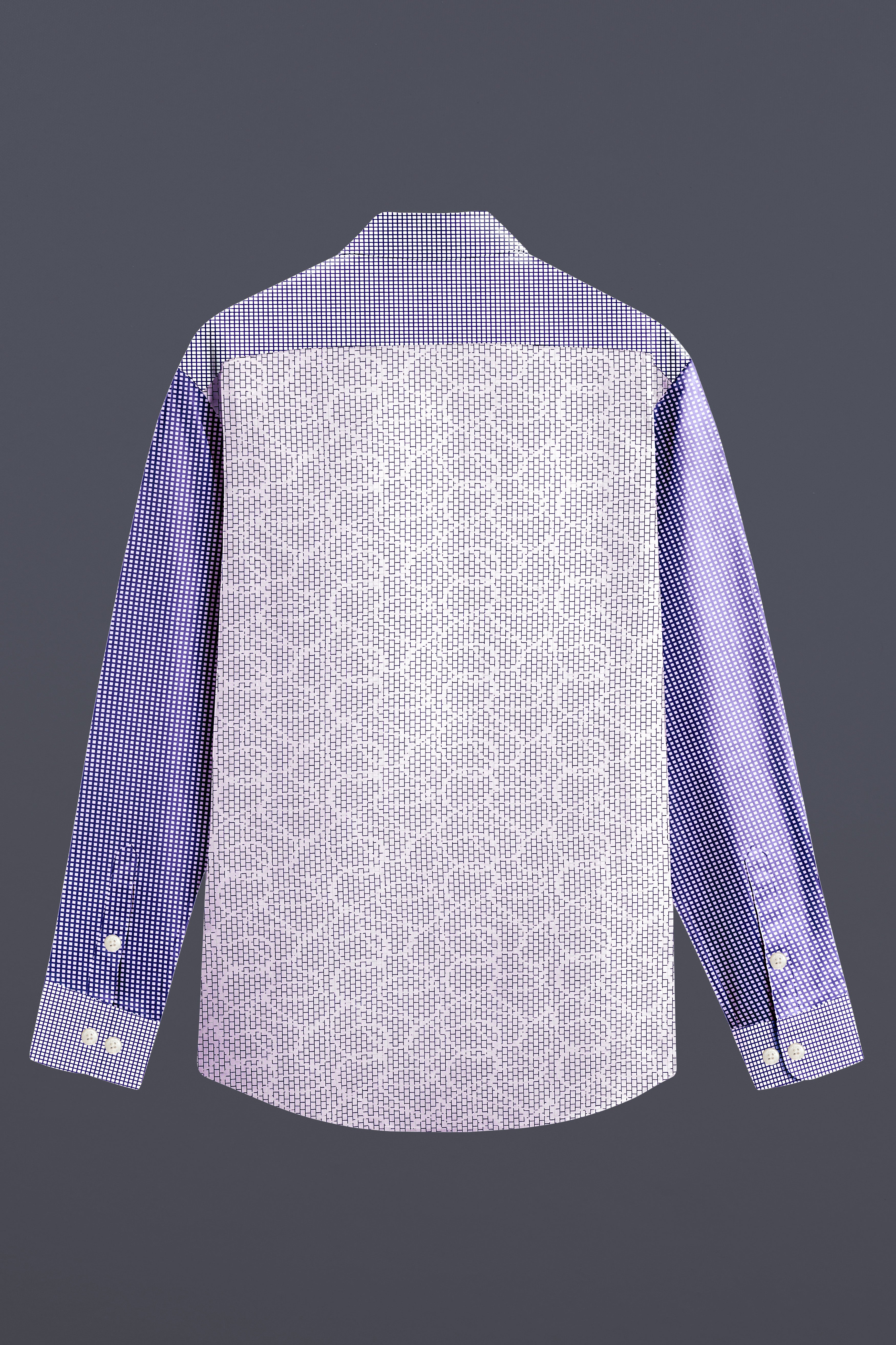 Meteorite Blue and White Premium Cotton Designer Block Shirt