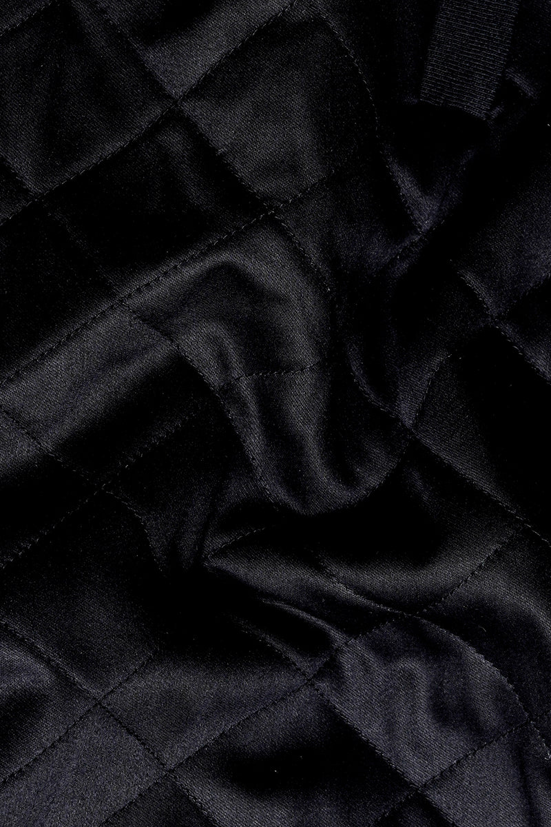 Jade Black Zipper Closure Super Soft Premium Cotton Bomber Jacket