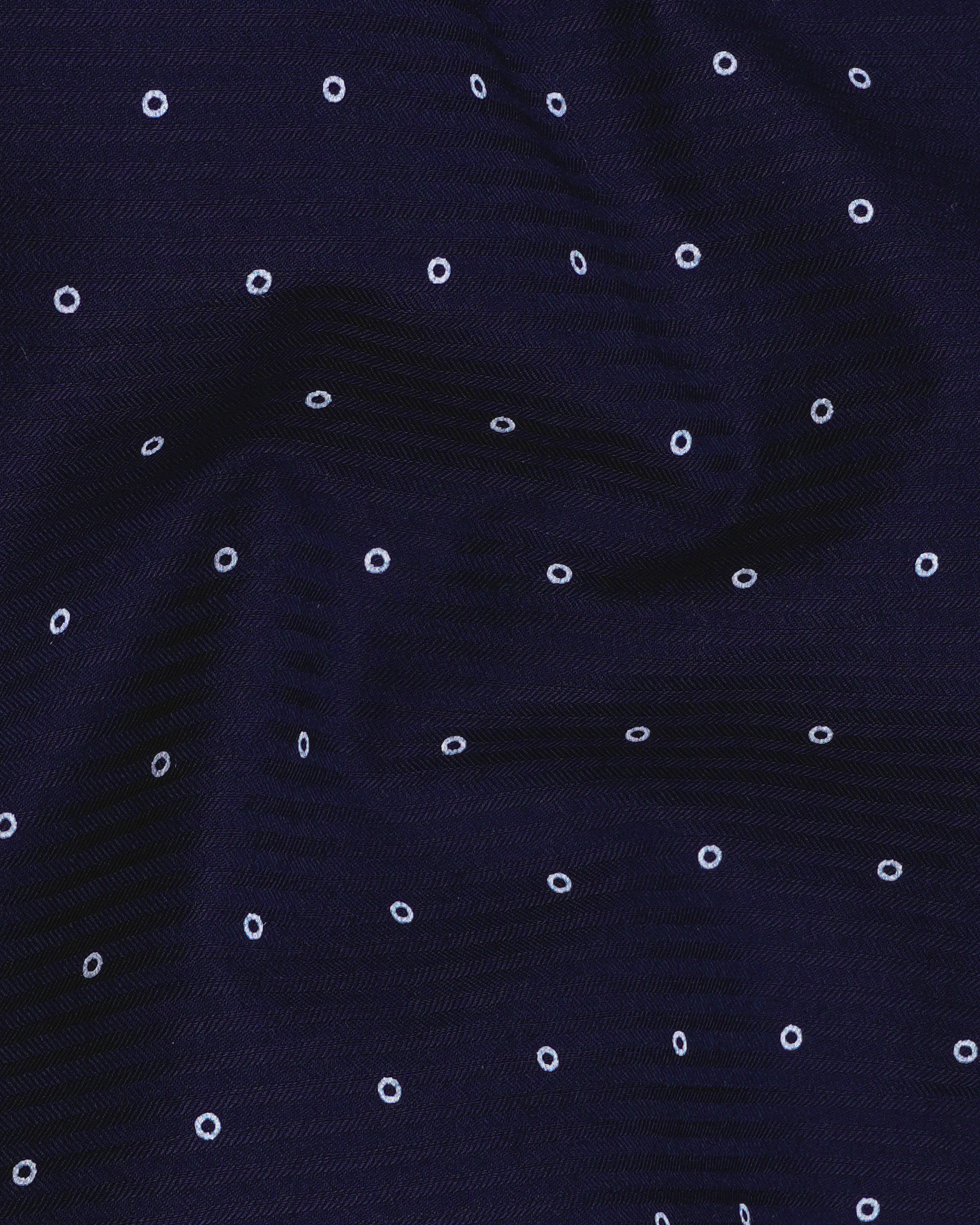 Baltic Blue and White Printed Dobby Textured Premium Giza Cotton Shirt
