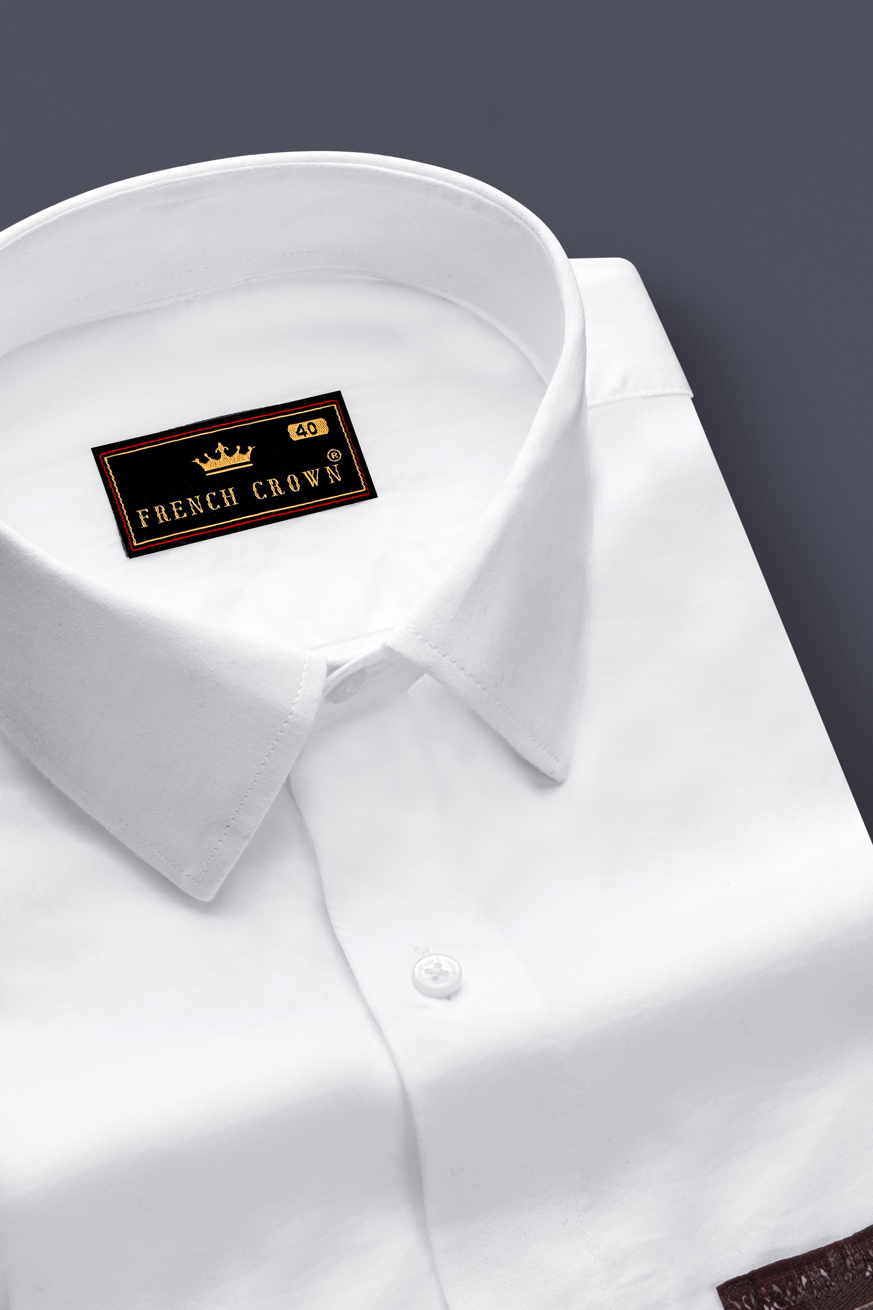 Bright White with Frame Printed Patch Pocket Super Soft Premium Cotton Designer Shirt