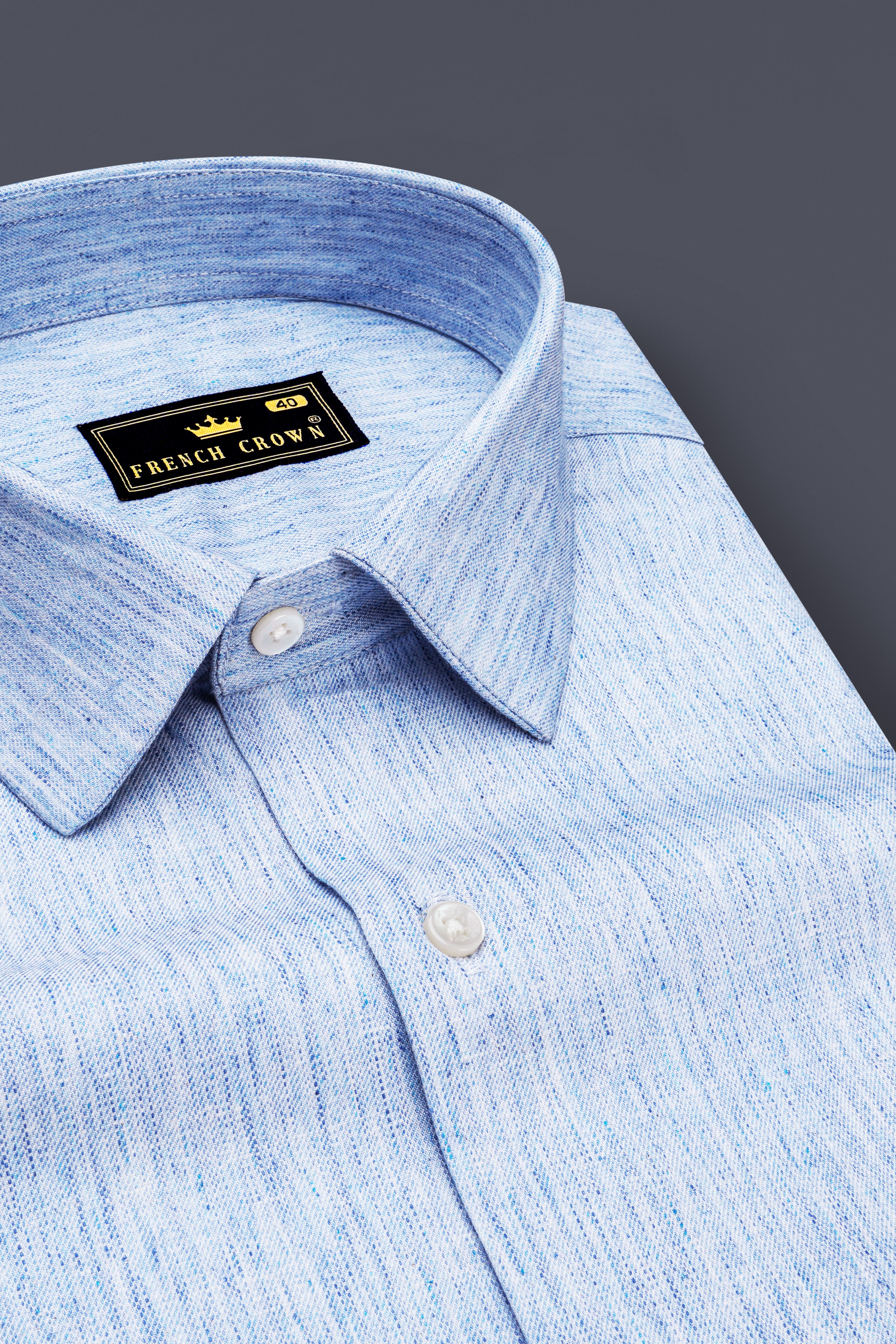 Tropical Blue Chambray Textured Premium Cotton Shirt