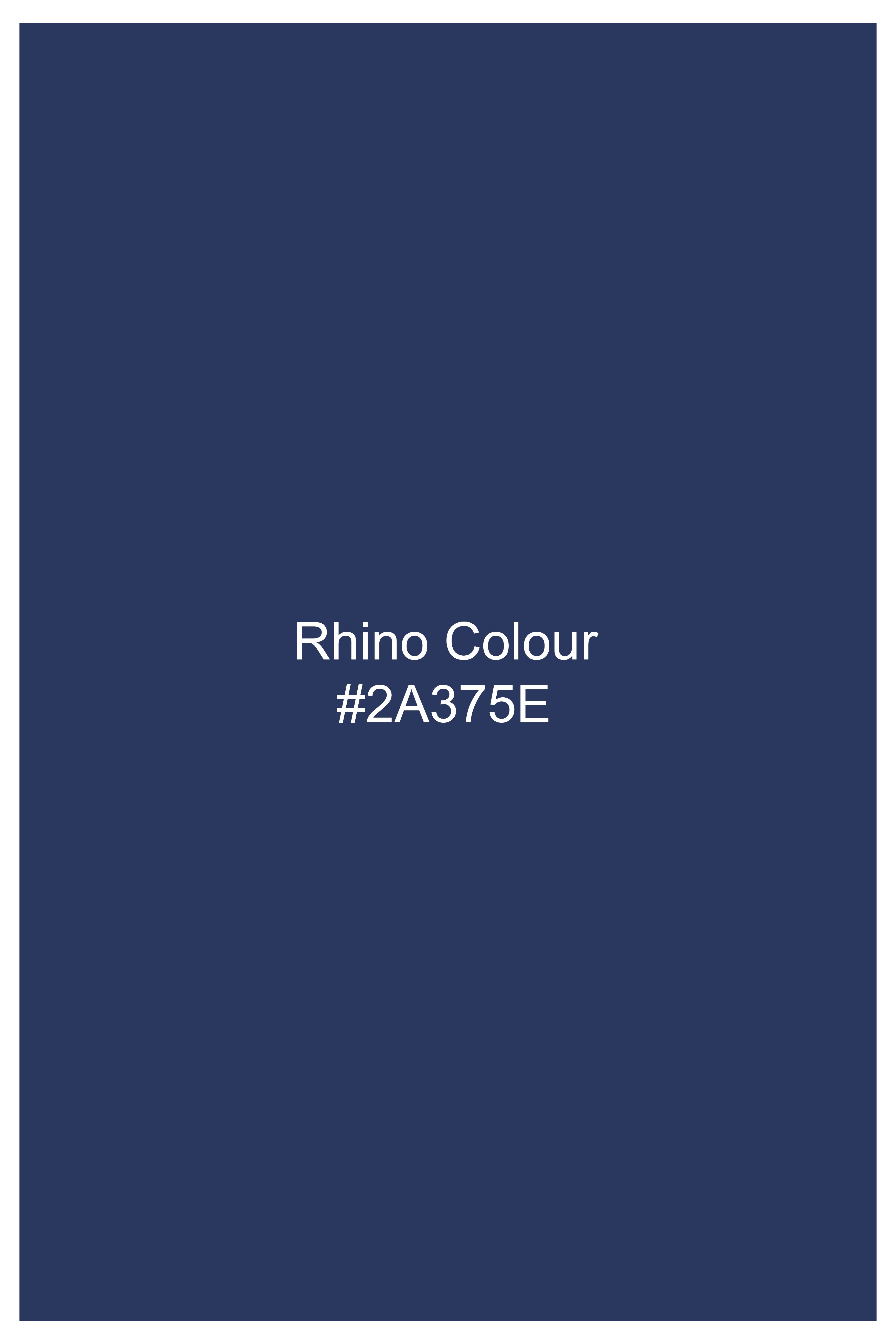 Rhino Blue Pinstriped with Patchwork Dobby Premium Giza Cotton Designer Shirt