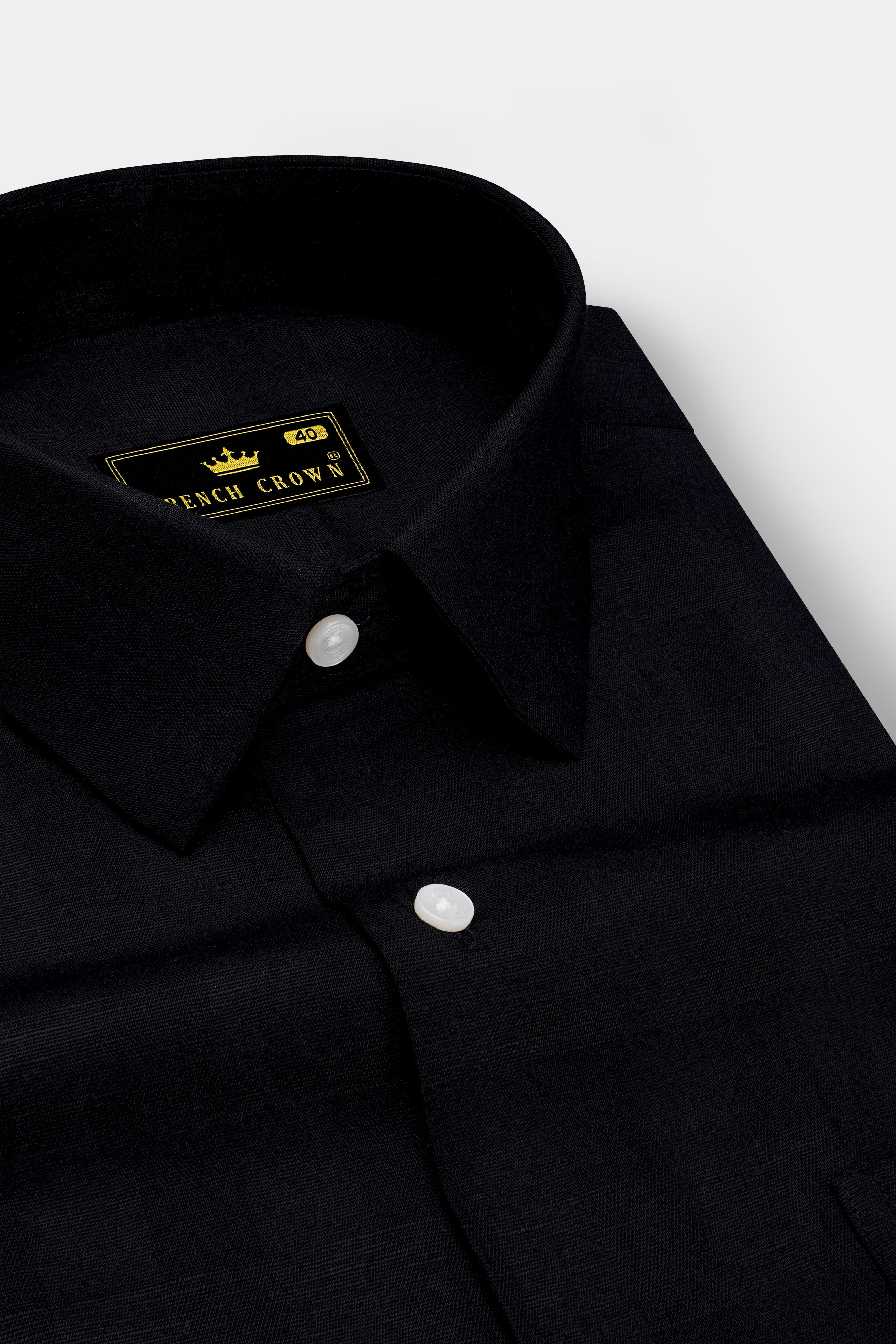 Jade Black Luxurious Linen Shirt