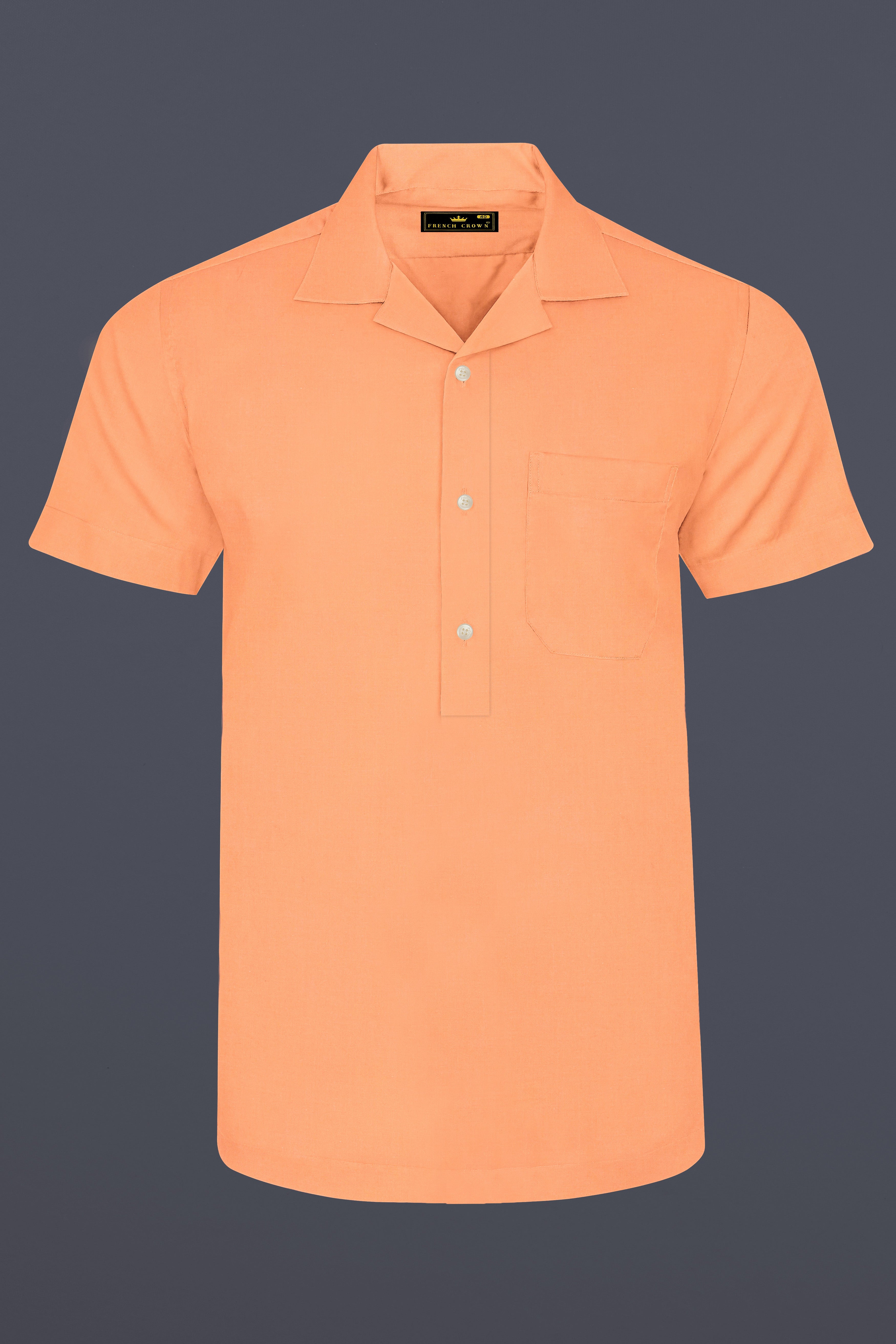 Tacao Orange Premium Cotton Designer Shirt