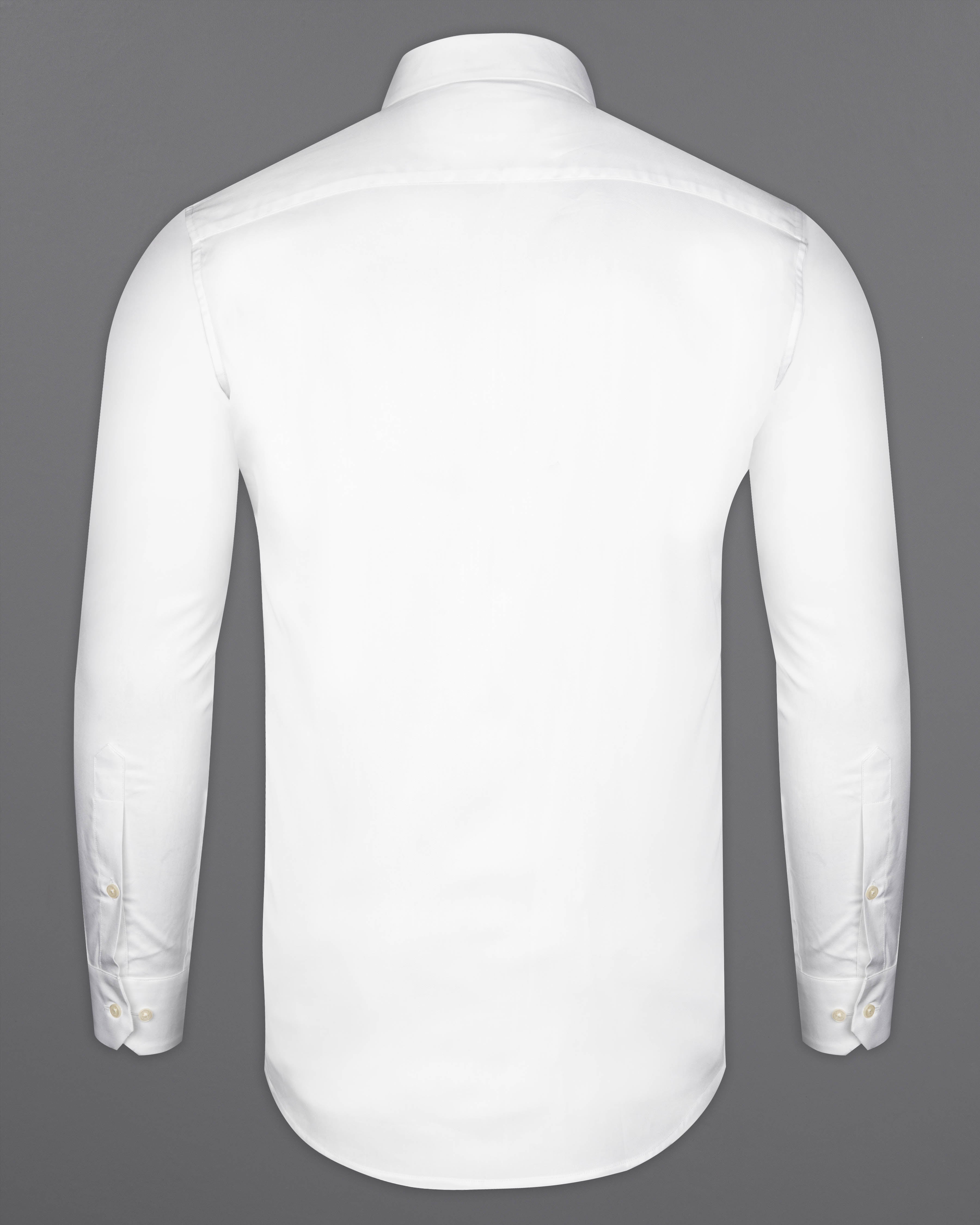 Bright White Twill Textured Giza Cotton Shirt