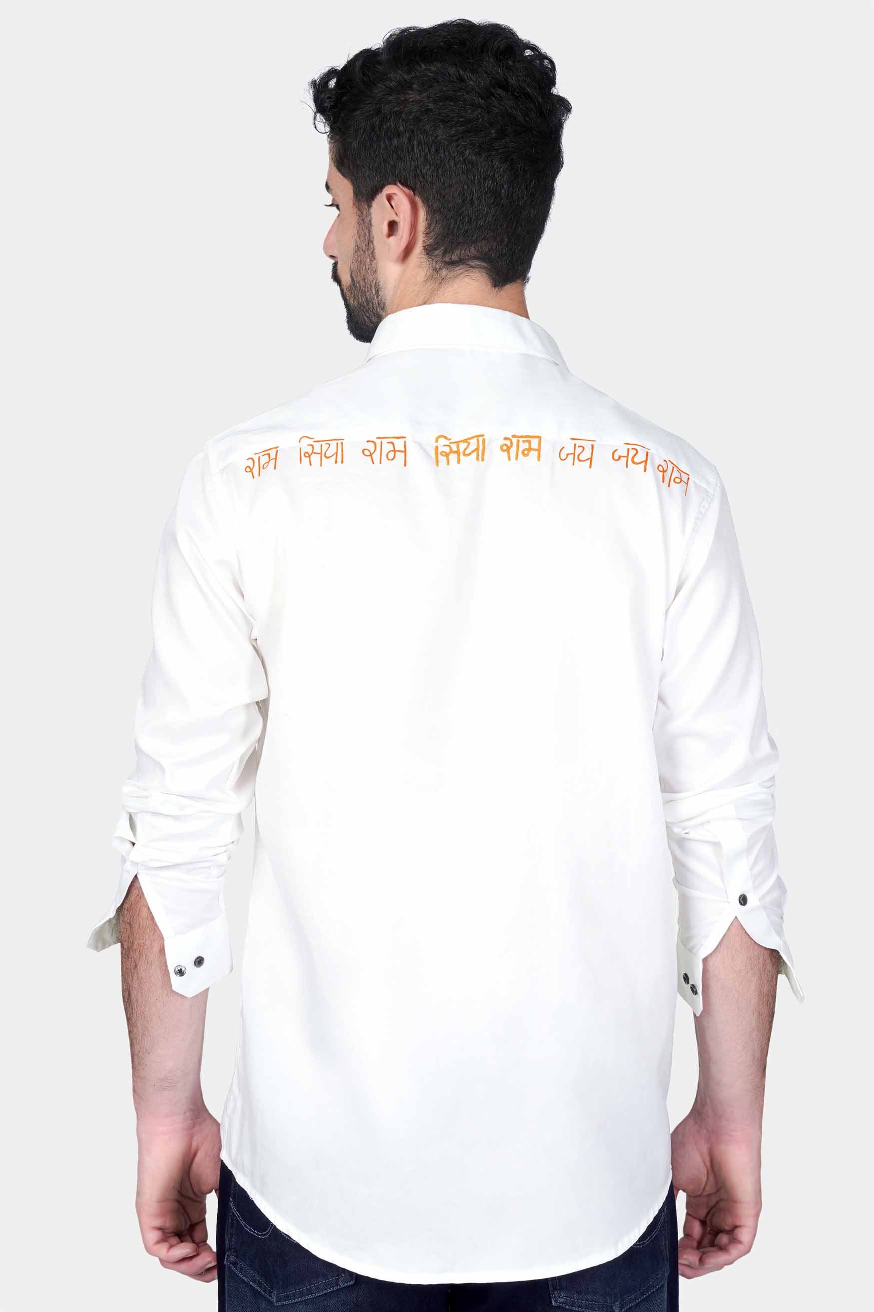 Bright White Siya Ram Hand Stitched and Painted Royal Oxford Designer Shirt 8579-BLK-ART02-38, 8579-BLK-ART02-H-38, 8579-BLK-ART02-39, 8579-BLK-ART02-H-39, 8579-BLK-ART02-40, 8579-BLK-ART02-H-40, 8579-BLK-ART02-42, 8579-BLK-ART02-H-42, 8579-BLK-ART02-44, 8579-BLK-ART02-H-44, 8579-BLK-ART02-46, 8579-BLK-ART02-H-46, 8579-BLK-ART02-48, 8579-BLK-ART02-H-48, 8579-BLK-ART02-50, 8579-BLK-ART02-H-50, 8579-BLK-ART02-52, 8579-BLK-ART02-H-52