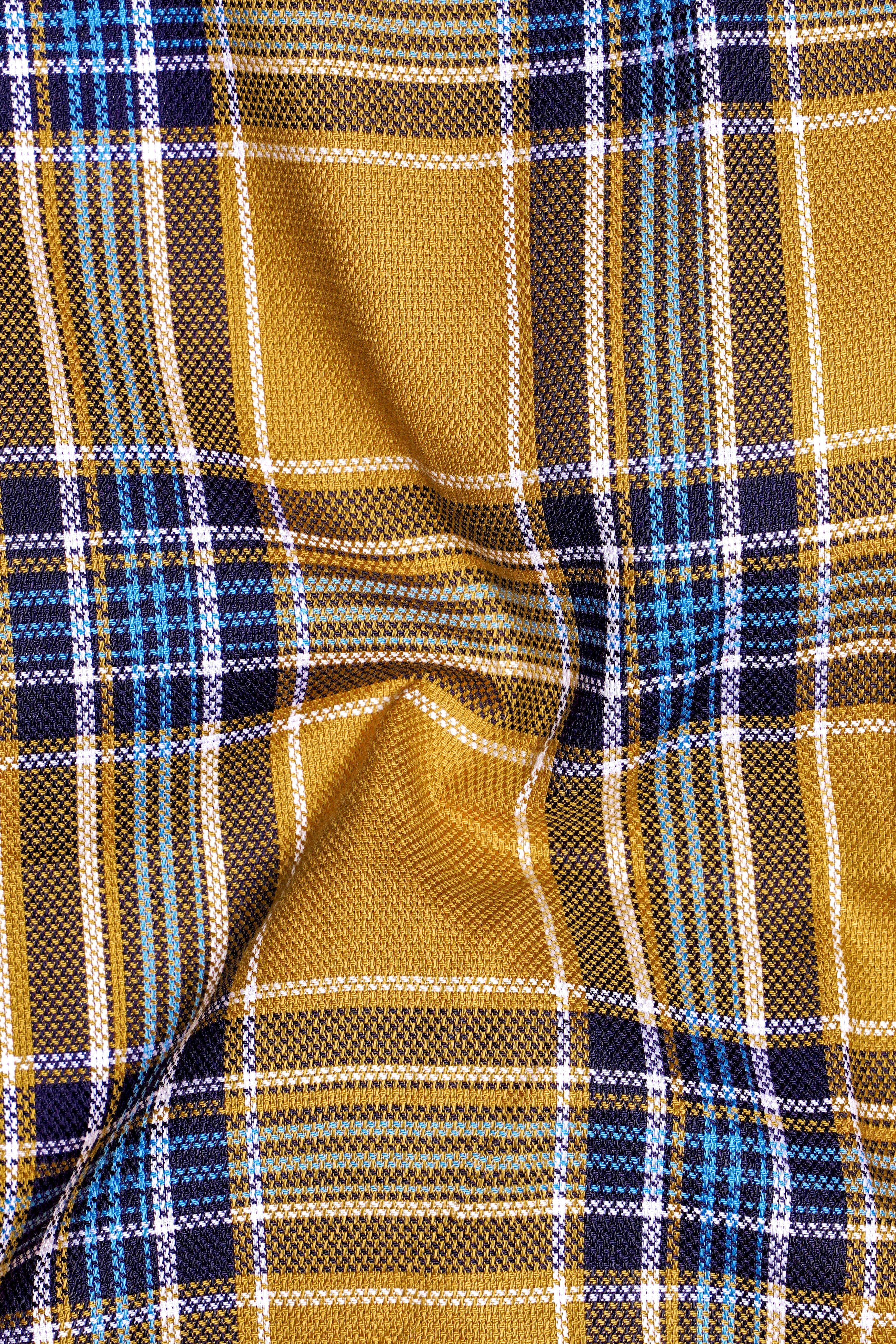 Equator Brown Plaid Dobby Textured Premium Giza Cotton Shirt
