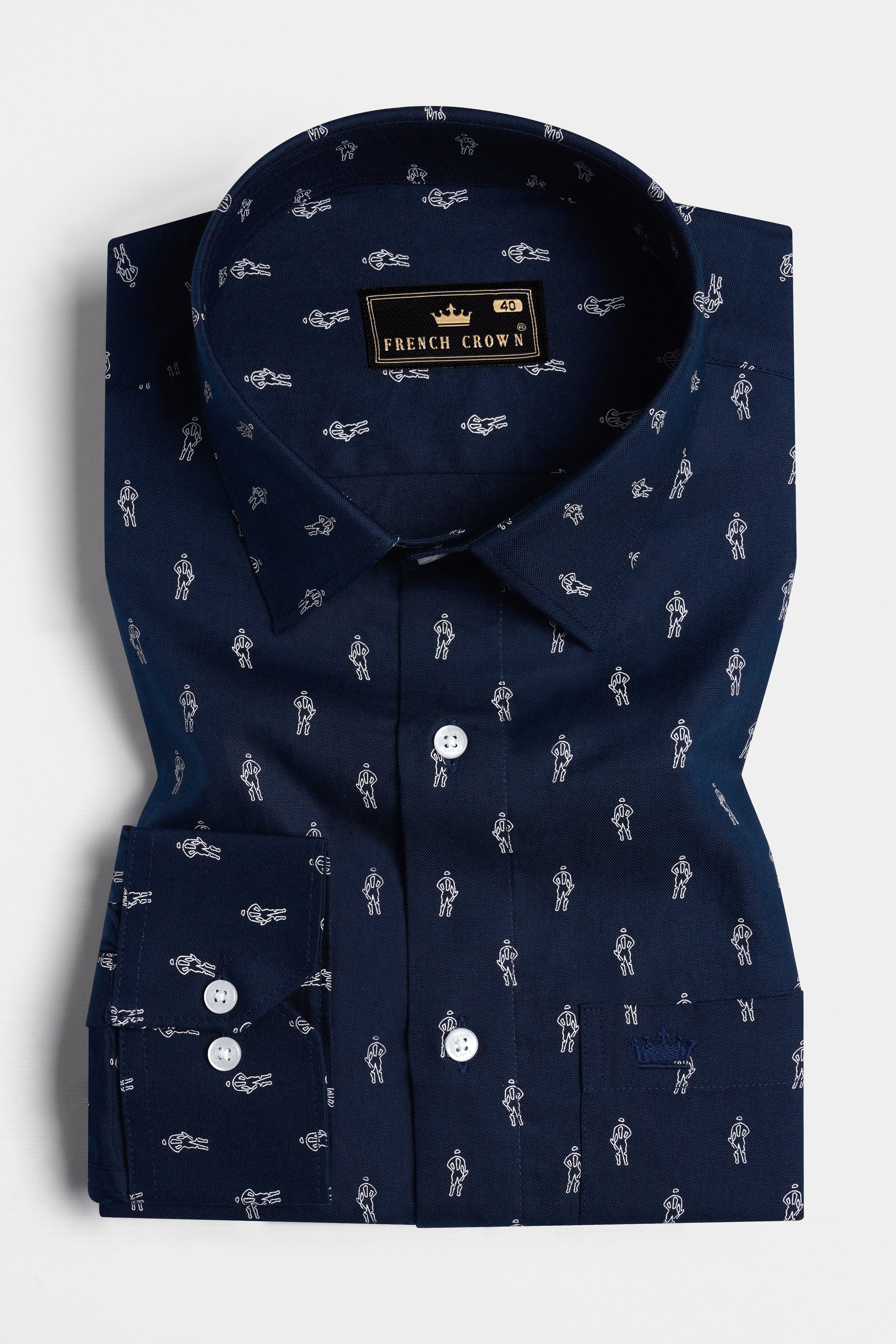 Cinder Blue and White Printed with Patchwork Royal Oxford Designer Shirt 8626-E201-38, 8626-E201-H-38, 8626-E201-39, 8626-E201-H-39, 8626-E201-40, 8626-E201-H-40, 8626-E201-42, 8626-E201-H-42, 8626-E201-44, 8626-E201-H-44, 8626-E201-46, 8626-E201-H-46, 8626-E201-48, 8626-E201-H-48, 8626-E201-50, 8626-E201-H-50, 8626-E201-52, 8626-E201-H-52