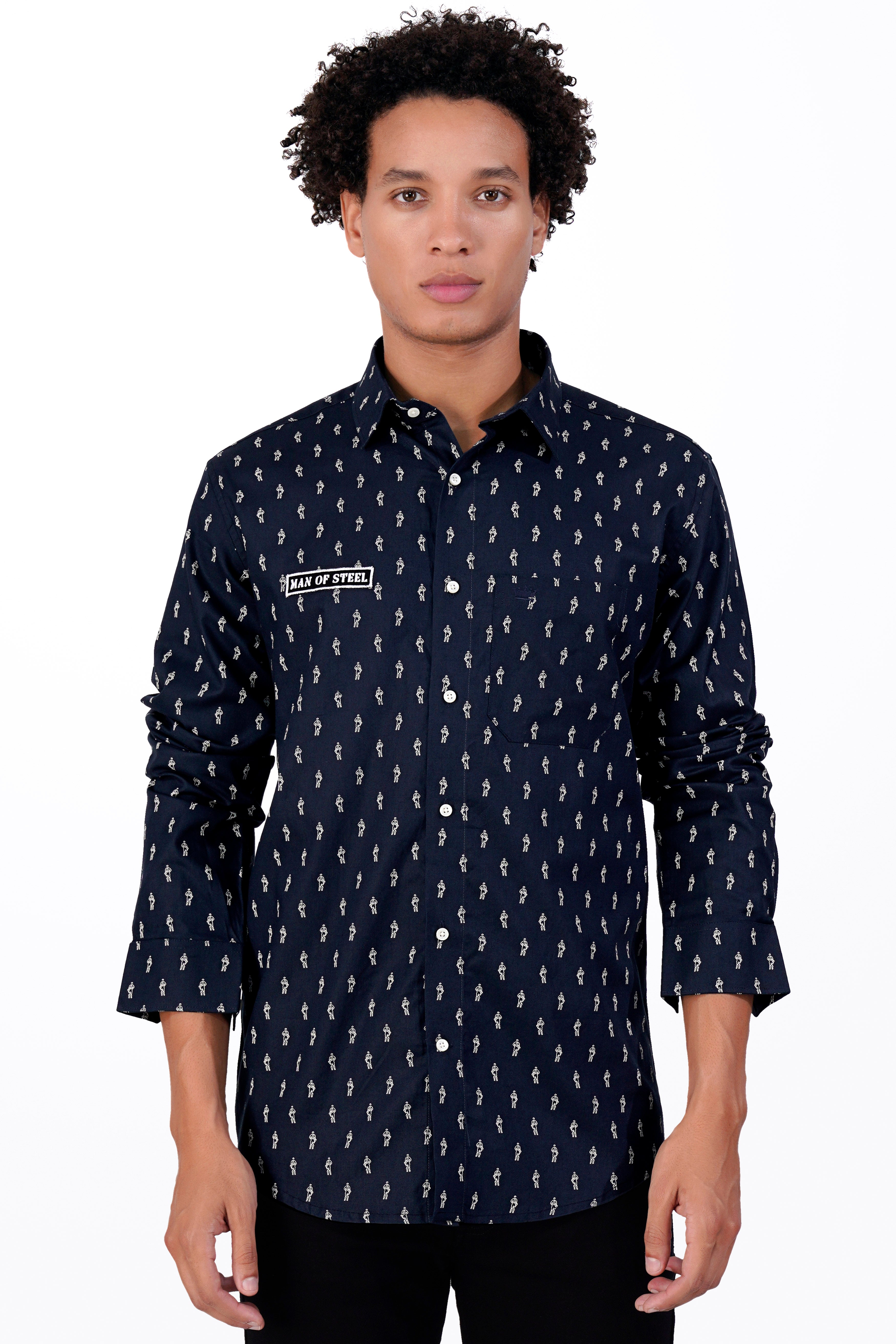 Cinder Blue and White Printed with Patchwork Royal Oxford Designer Shirt 8626-E201-38, 8626-E201-H-38, 8626-E201-39, 8626-E201-H-39, 8626-E201-40, 8626-E201-H-40, 8626-E201-42, 8626-E201-H-42, 8626-E201-44, 8626-E201-H-44, 8626-E201-46, 8626-E201-H-46, 8626-E201-48, 8626-E201-H-48, 8626-E201-50, 8626-E201-H-50, 8626-E201-52, 8626-E201-H-52