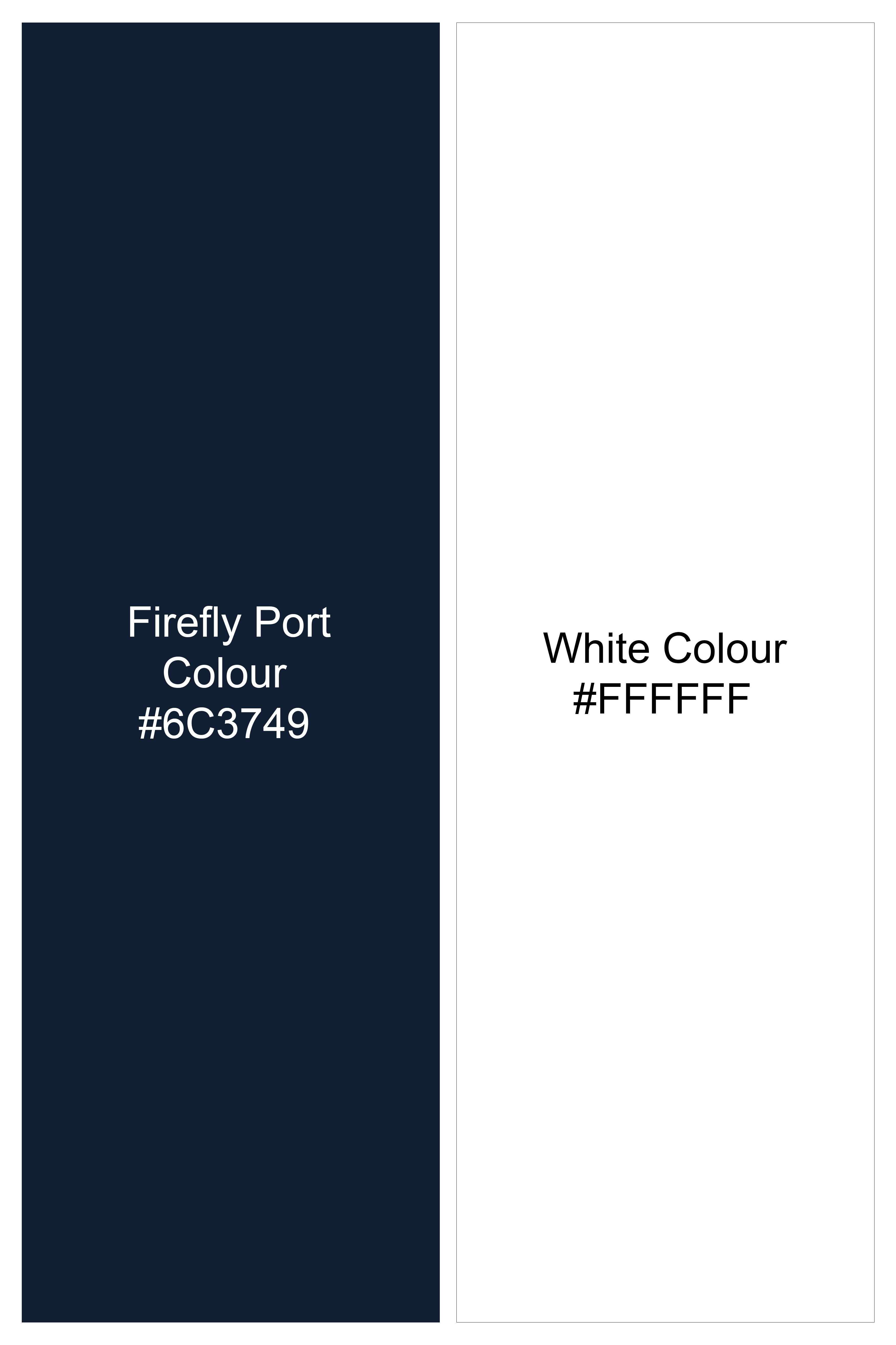 Firefly Port Blue Printed Royal Oxford Designer Shirt