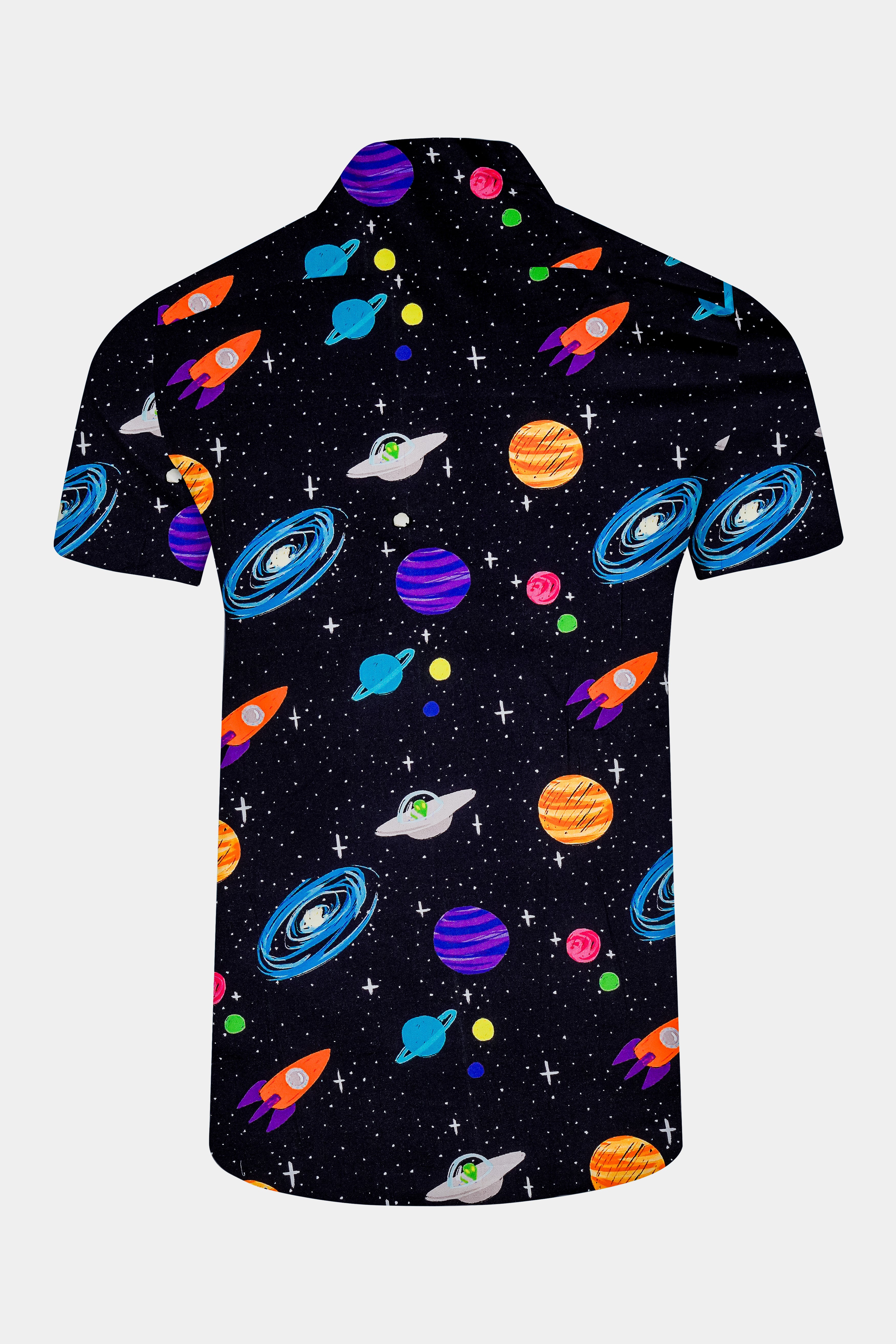 Jade Black Multicolour Galaxy Printed Super Soft Premium Cotton Shirt