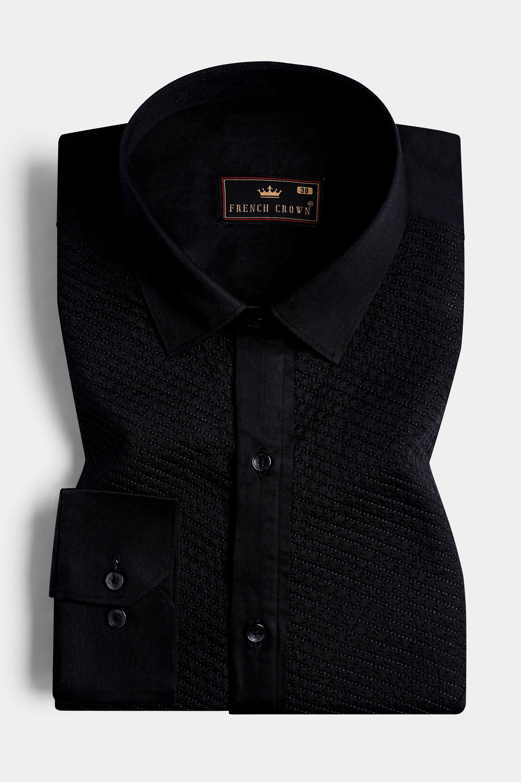 Jade Black Super Soft Premium Cotton Embroidered Designer Shirt