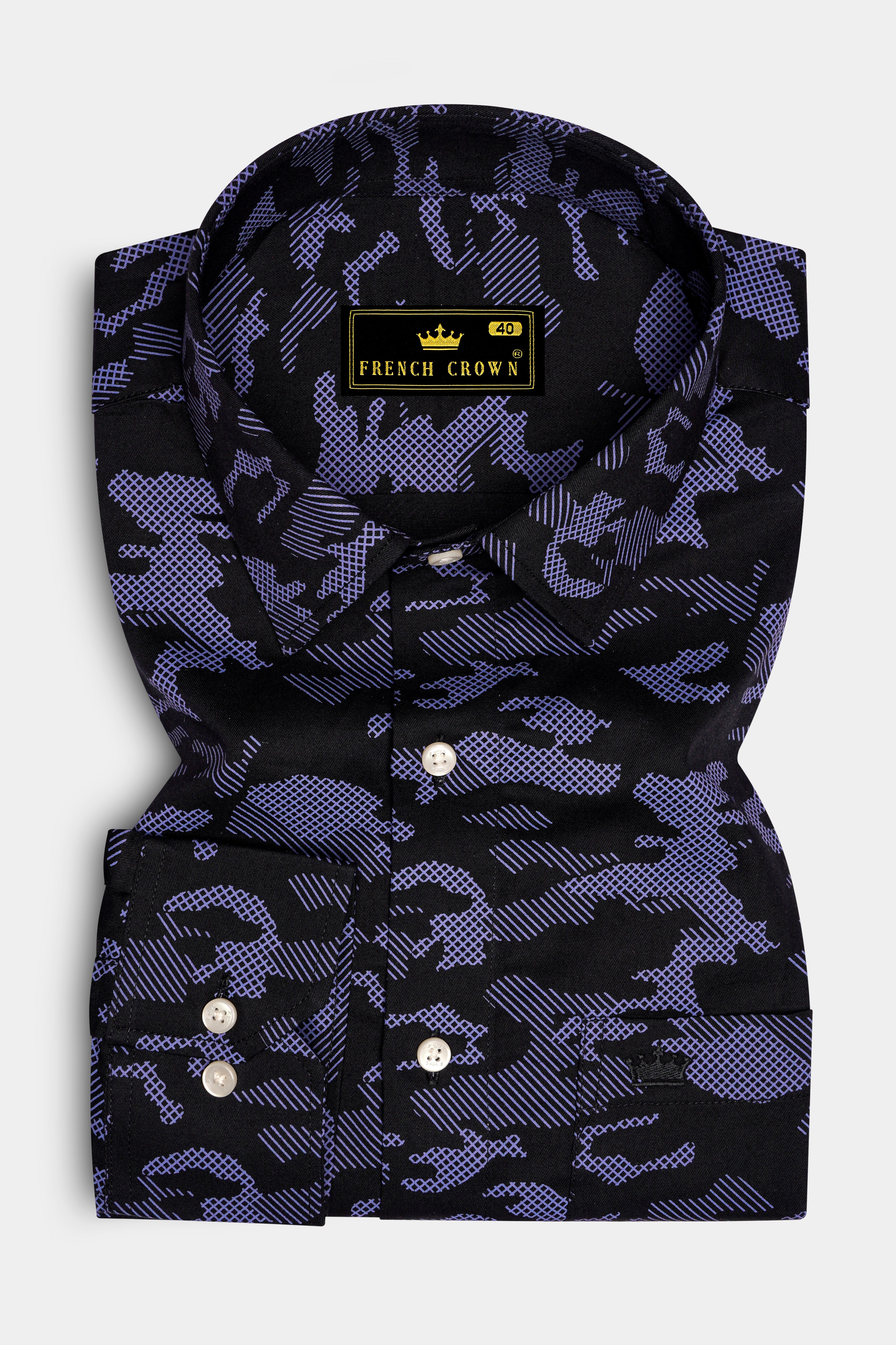 Scampi Blue with Jade Black Super Soft Premium Cotton Commando Shirt