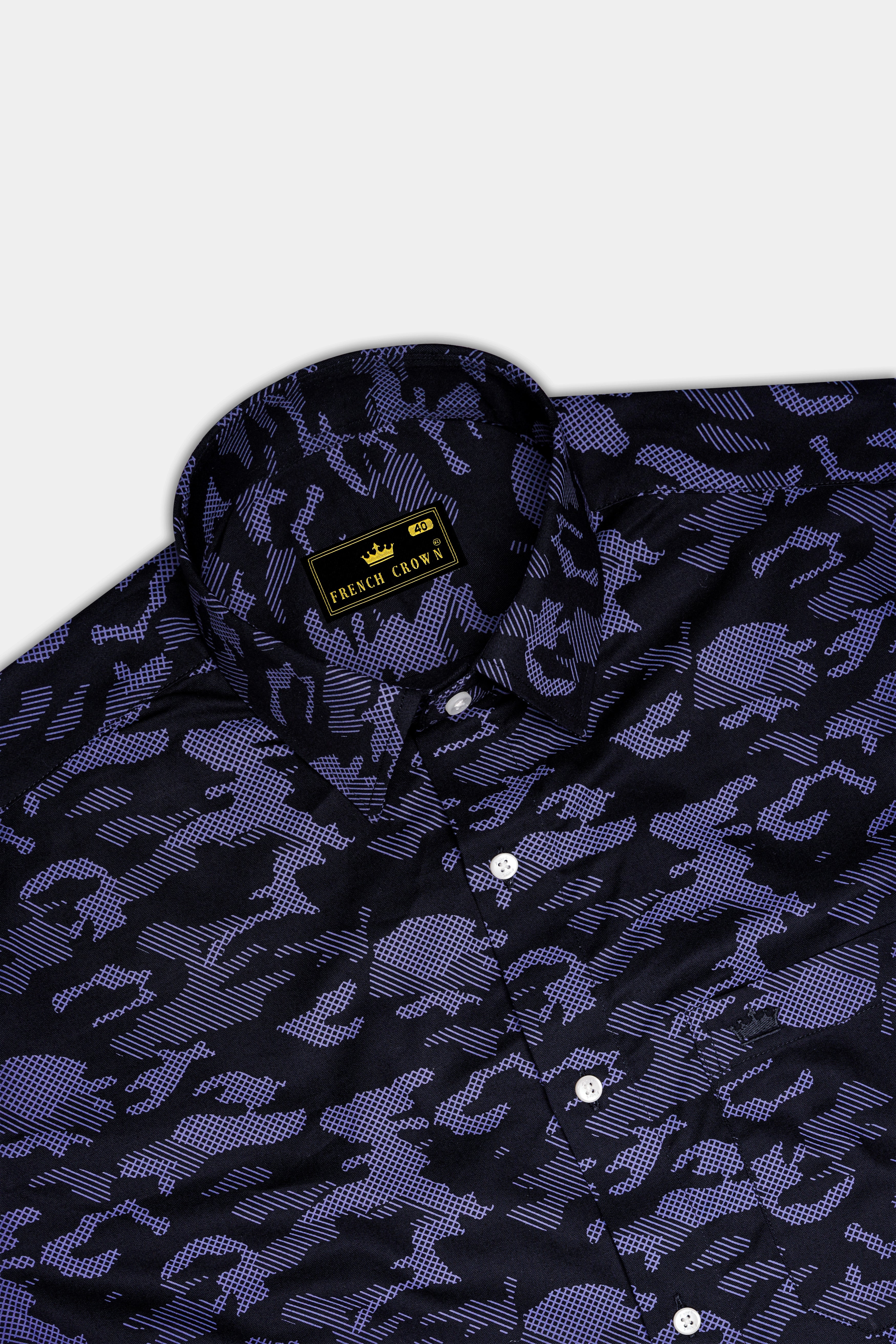 Scampi Blue with Jade Black Super Soft Premium Cotton Commando Shirt