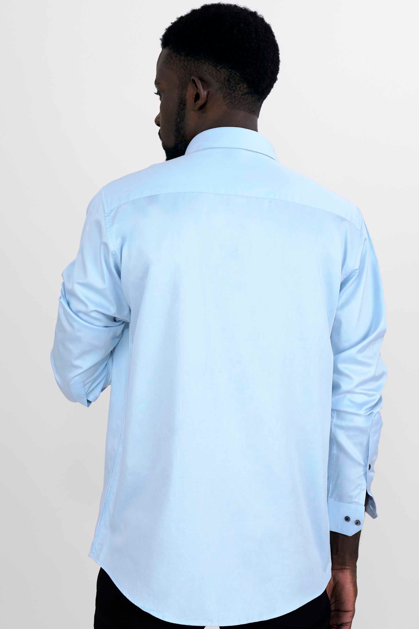 Cerulean Blue with Funky Black Hand Painted Super Soft Premium Cotton Designer shirt 8669-BLK-ART01-38, 8669-BLK-ART01-H-38, 8669-BLK-ART01-39, 8669-BLK-ART01-H-39, 8669-BLK-ART01-40, 8669-BLK-ART01-H-40, 8669-BLK-ART01-42, 8669-BLK-ART01-H-42, 8669-BLK-ART01-44, 8669-BLK-ART01-H-44, 8669-BLK-ART01-46, 8669-BLK-ART01-H-46, 8669-BLK-ART01-48, 8669-BLK-ART01-H-48, 8669-BLK-ART01-50, 8669-BLK-ART01-H-50, 8669-BLK-ART01-52, 8669-BLK-ART01-H-52