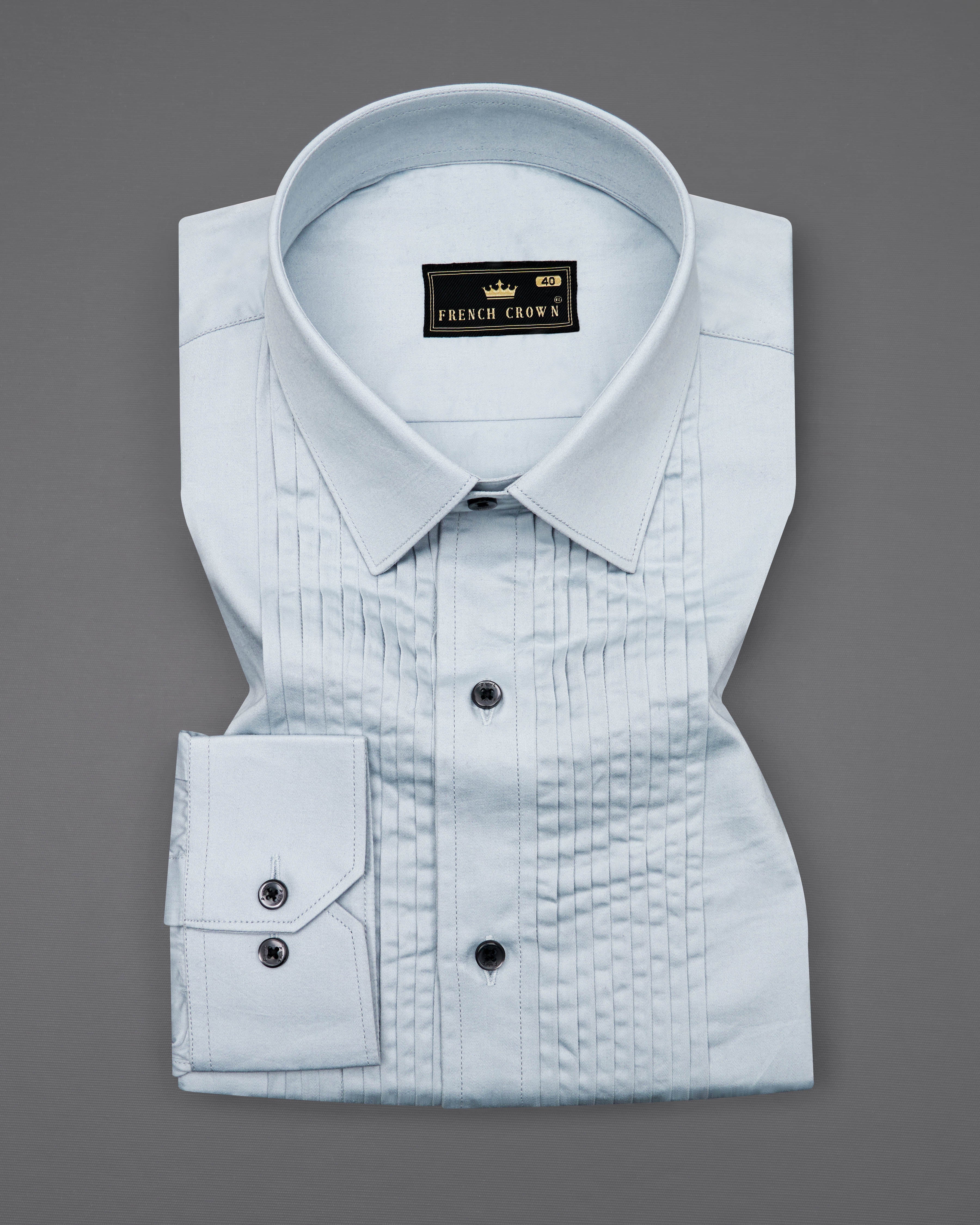 Oyster Blue Snake Pleated Super Soft Premium Cotton Tuxedo Shirt 8676-BLK-TXD-38,8676-BLK-TXD-H-38,8676-BLK-TXD-39,8676-BLK-TXD-H-39,8676-BLK-TXD-40,8676-BLK-TXD-H-40,8676-BLK-TXD-42,8676-BLK-TXD-H-42,8676-BLK-TXD-44,8676-BLK-TXD-H-44,8676-BLK-TXD-46,8676-BLK-TXD-H-46,8676-BLK-TXD-48,8676-BLK-TXD-H-48,8676-BLK-TXD-50,8676-BLK-TXD-H-50,8676-BLK-TXD-52,8676-BLK-TXD-H-52