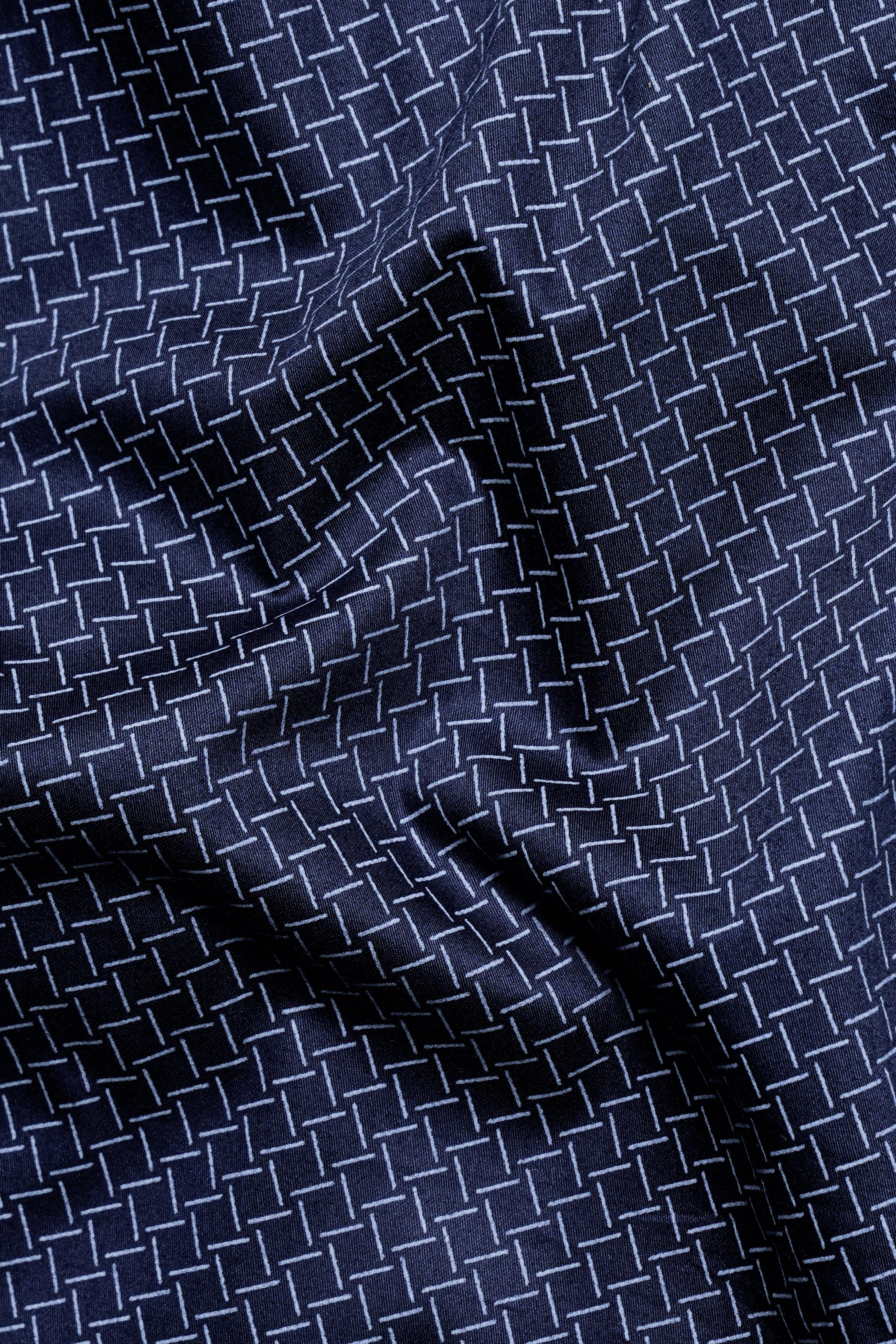 Mirage Blue Printed Royal Oxford Shirt