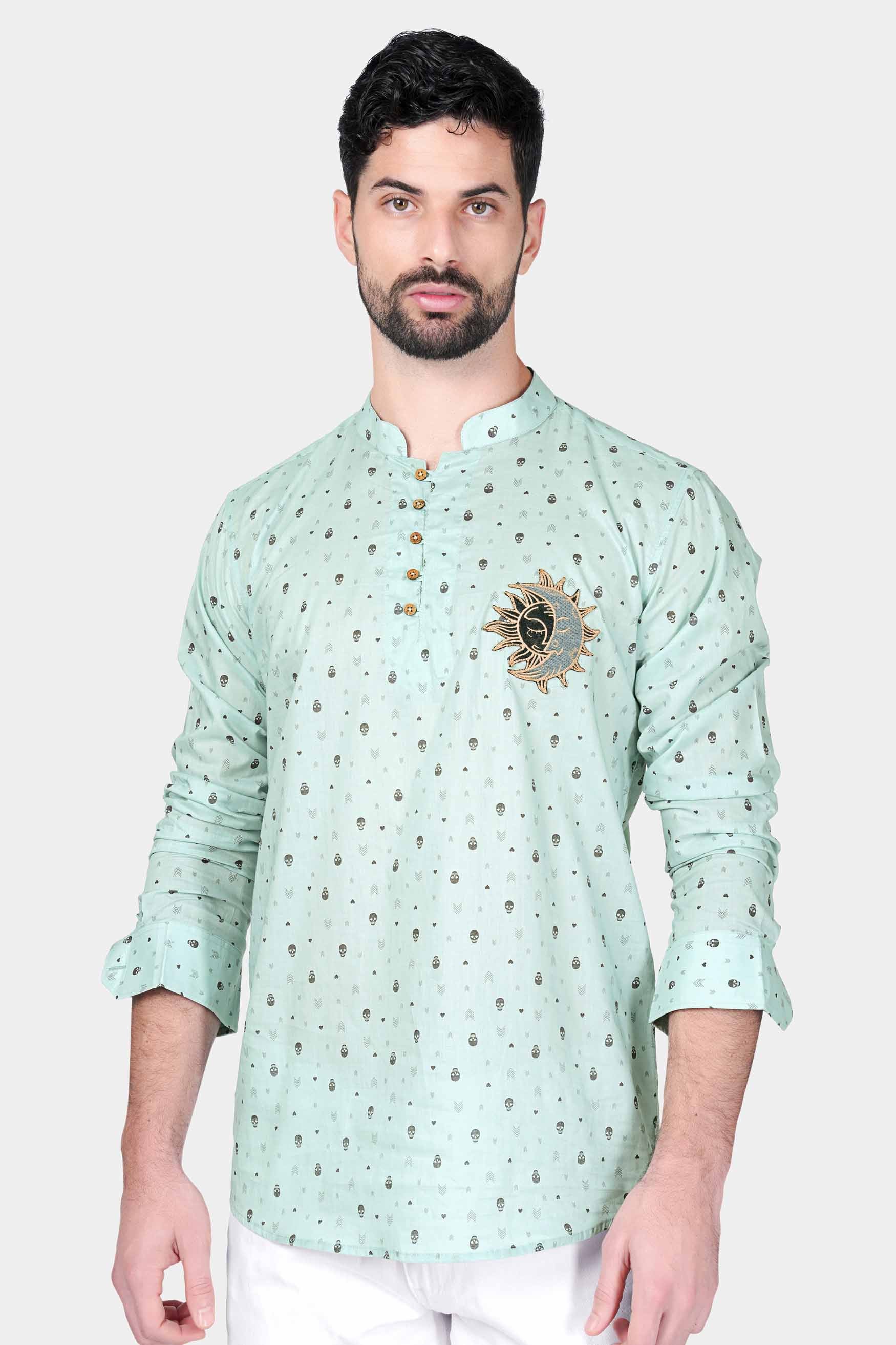 Sea Mist Blue and Pablo Brown Sun-Moon Patchwork Premium Cotton Designer Kurta Shirt 8756-KS-E295-38, 8756-KS-E295-H-38, 8756-KS-E295-39, 8756-KS-E295-H-39, 8756-KS-E295-40, 8756-KS-E295-H-40, 8756-KS-E295-42, 8756-KS-E295-H-42, 8756-KS-E295-44, 8756-KS-E295-H-44, 8756-KS-E295-46, 8756-KS-E295-H-46, 8756-KS-E295-48, 8756-KS-E295-H-48, 8756-KS-E295-50, 8756-KS-E295-H-50, 8756-KS-E295-52, 8756-KS-E295-H-52
