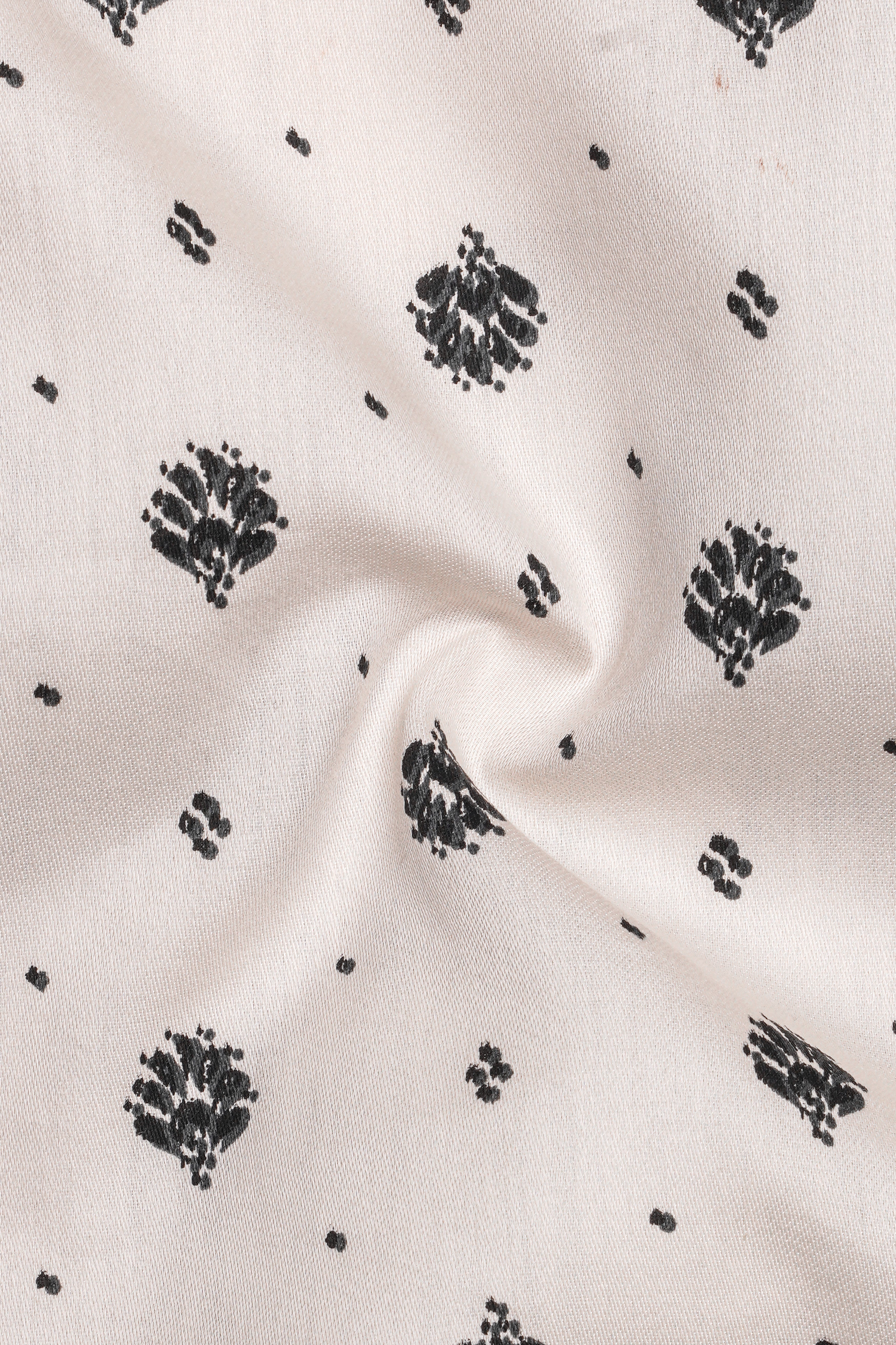 Merino Off White Twill Printed Kurta Shirt