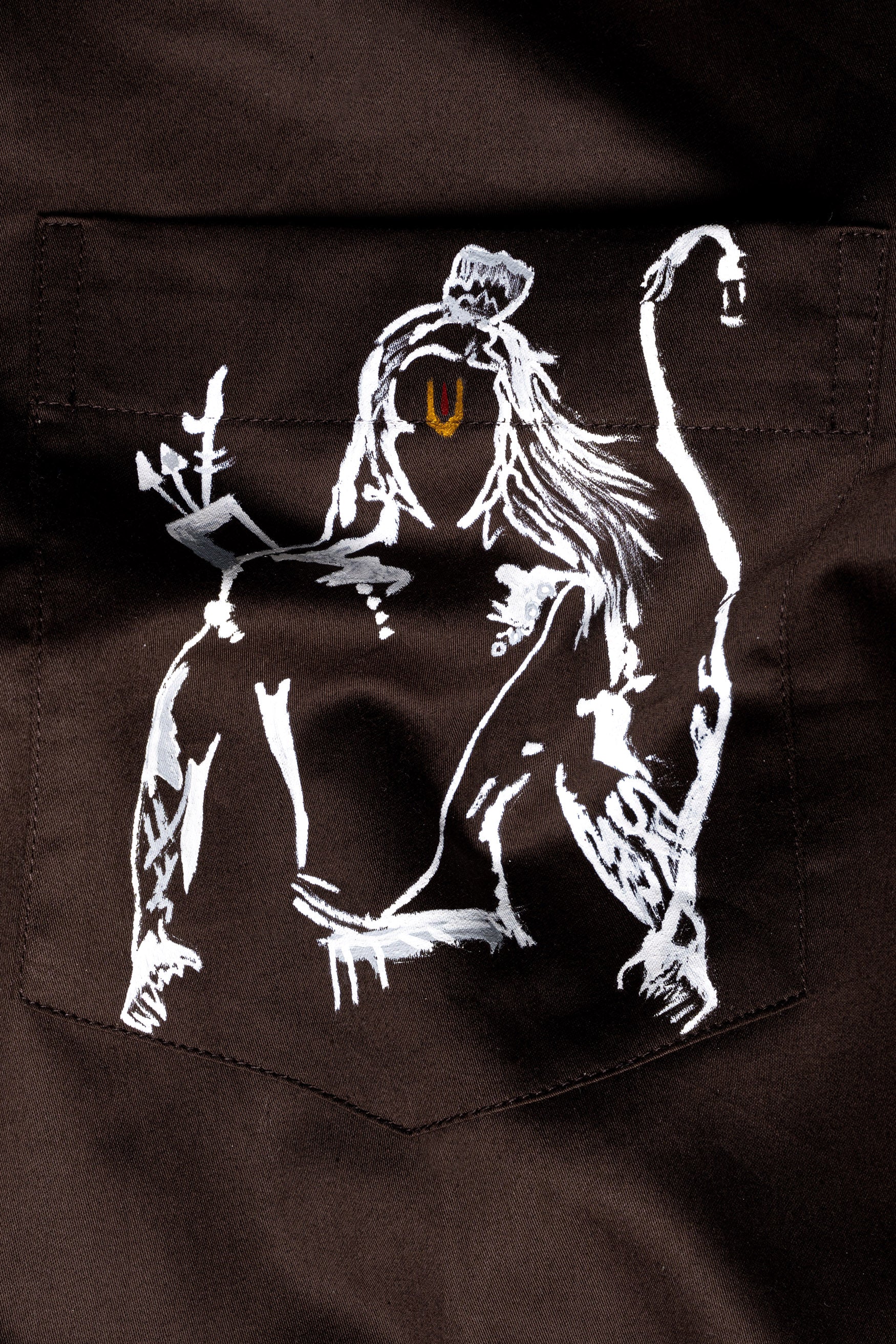 Acadia Brown Lord Ram Hand Painted Subtle Sheen Super Soft Premium Cotton Designer Shirt