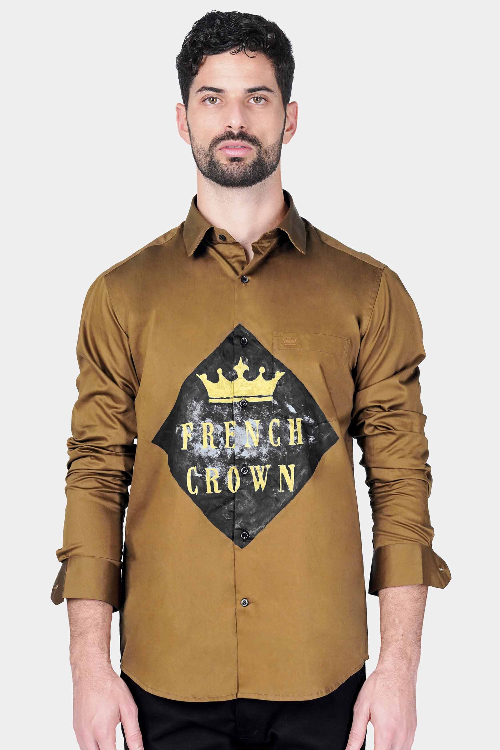 Nutmeg Brown Brand Name Hand Painted Subtle Sheen Super Soft Premium Cotton Designer Shirt 8853-BLK-ART-38, 8853-BLK-ART-H-38, 8853-BLK-ART-39, 8853-BLK-ART-H-39, 8853-BLK-ART-40, 8853-BLK-ART-H-40, 8853-BLK-ART-42, 8853-BLK-ART-H-42, 8853-BLK-ART-44, 8853-BLK-ART-H-44, 8853-BLK-ART-46, 8853-BLK-ART-H-46, 8853-BLK-ART-48, 8853-BLK-ART-H-48, 8853-BLK-ART-50, 8853-BLK-ART-H-50, 8853-BLK-ART-52, 8853-BLK-ART-H-52