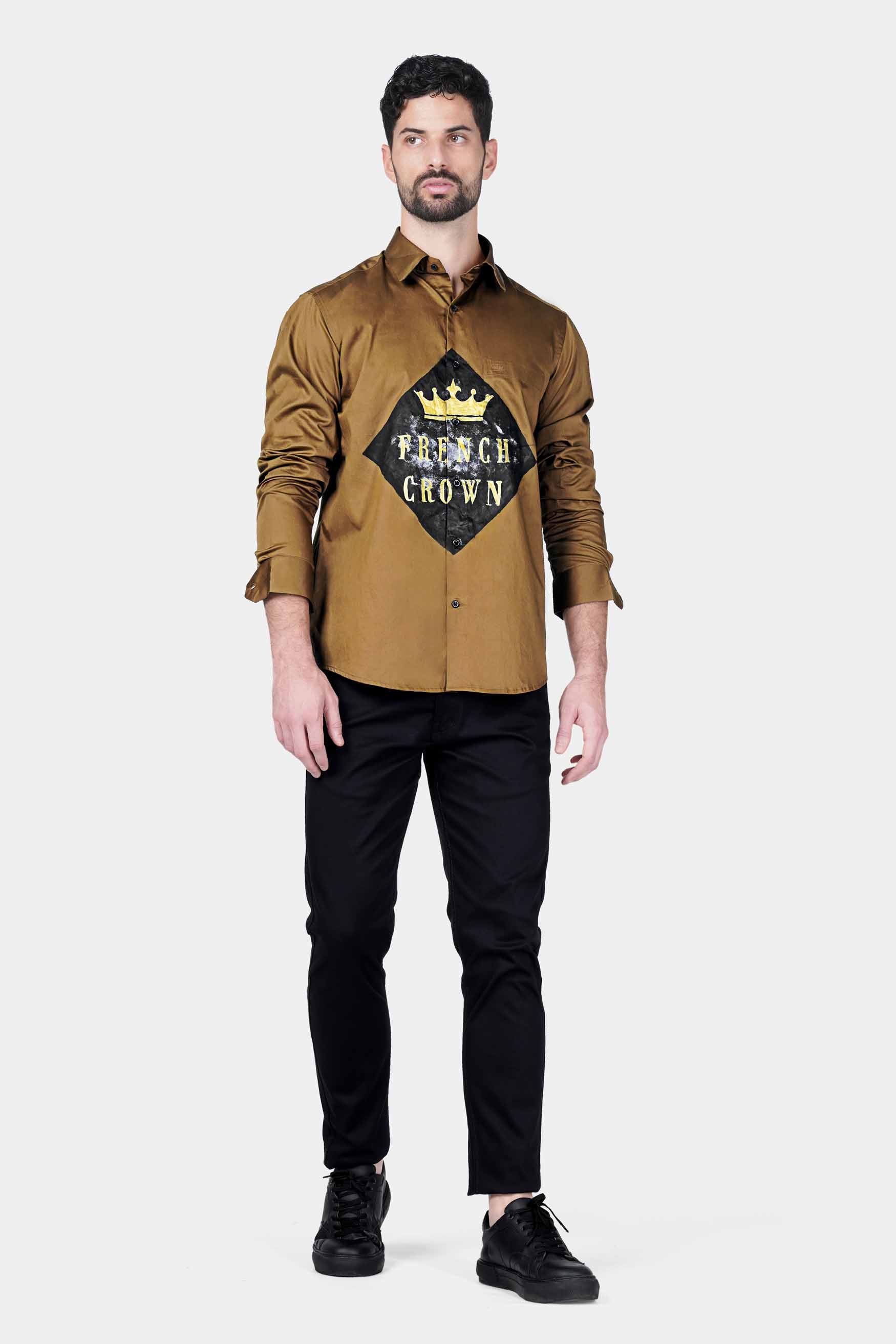 Nutmeg Brown Brand Name Hand Painted Subtle Sheen Super Soft Premium Cotton Designer Shirt 8853-BLK-ART-38, 8853-BLK-ART-H-38, 8853-BLK-ART-39, 8853-BLK-ART-H-39, 8853-BLK-ART-40, 8853-BLK-ART-H-40, 8853-BLK-ART-42, 8853-BLK-ART-H-42, 8853-BLK-ART-44, 8853-BLK-ART-H-44, 8853-BLK-ART-46, 8853-BLK-ART-H-46, 8853-BLK-ART-48, 8853-BLK-ART-H-48, 8853-BLK-ART-50, 8853-BLK-ART-H-50, 8853-BLK-ART-52, 8853-BLK-ART-H-52