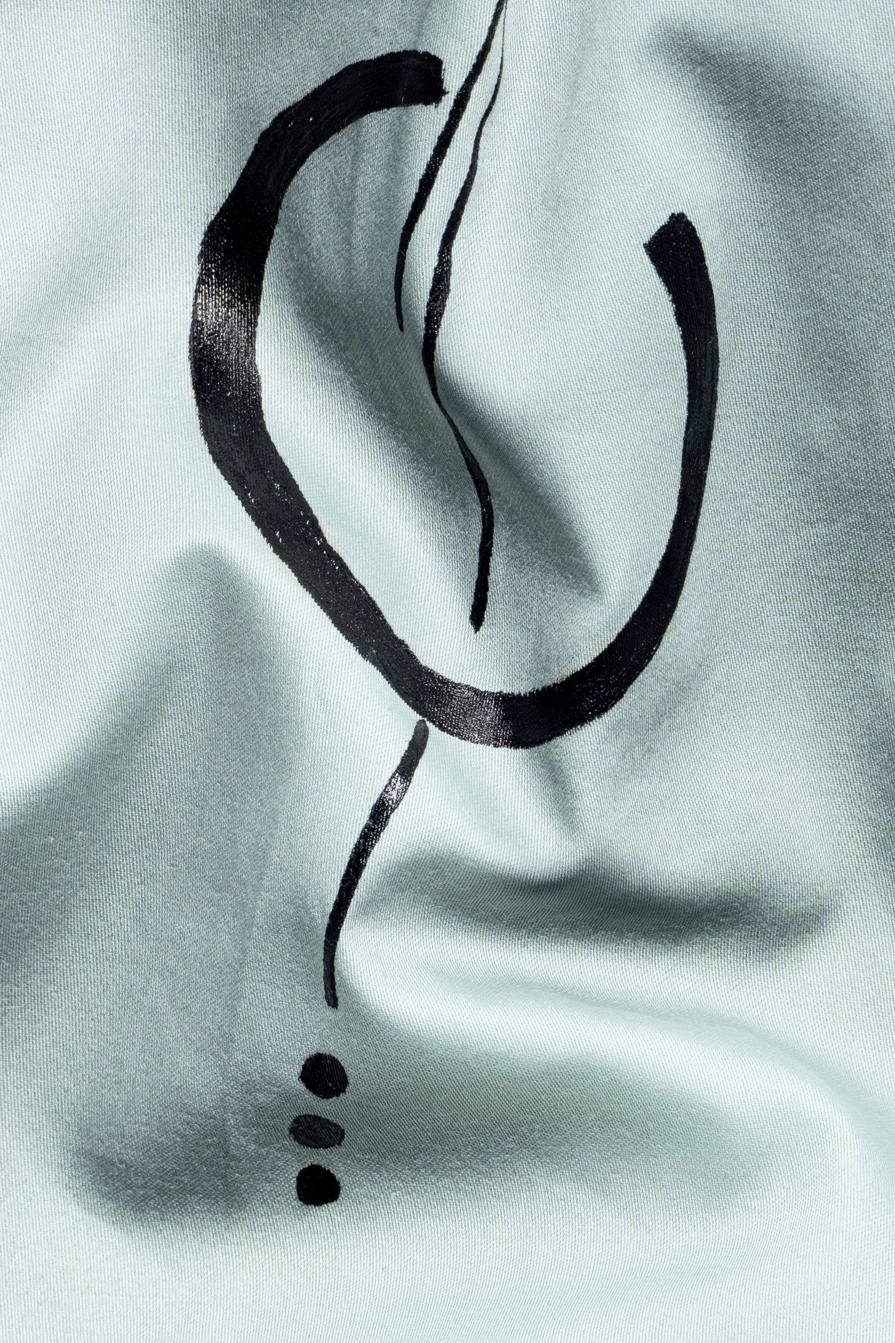 Greenish Hand Painted Subtle Sheen Super Soft Premium Cotton Designer Shirt