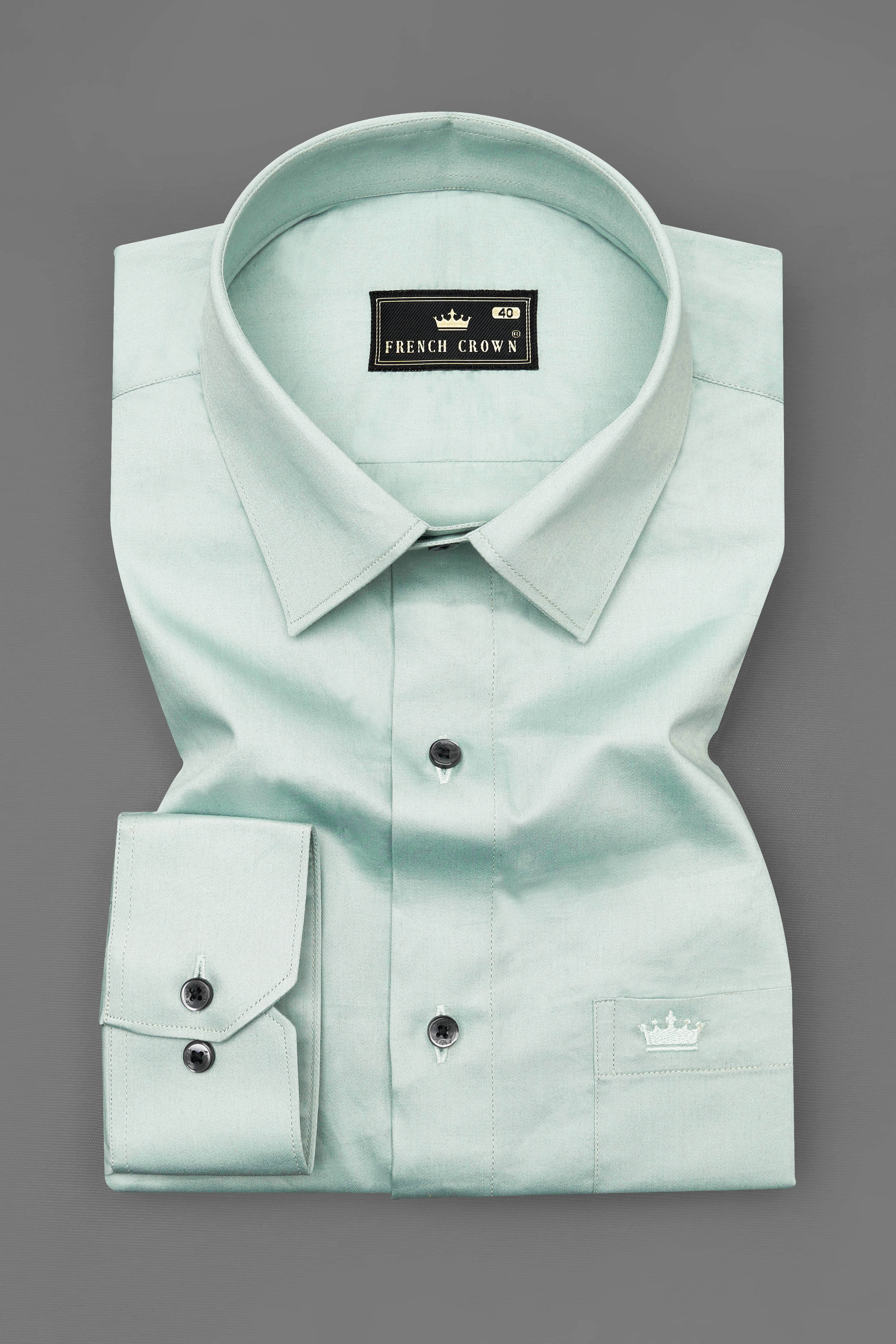 Gainsboro Green Leaves Hand Painted Super Soft Premium Cotton Designer Shirt