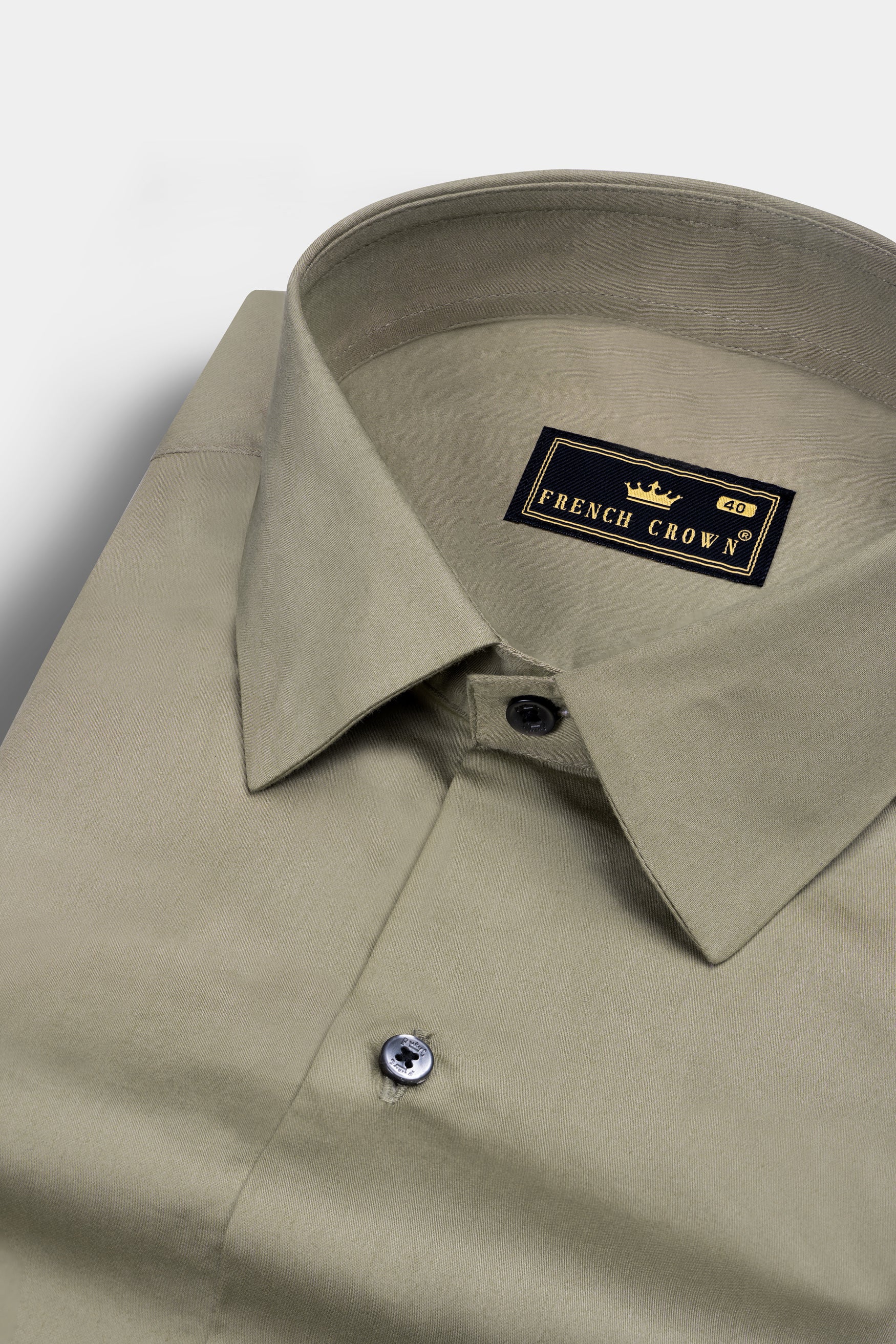 Oyster Brown French Crown Printed Subtle Sheen Super Soft Premium Cotton Designer Shirt